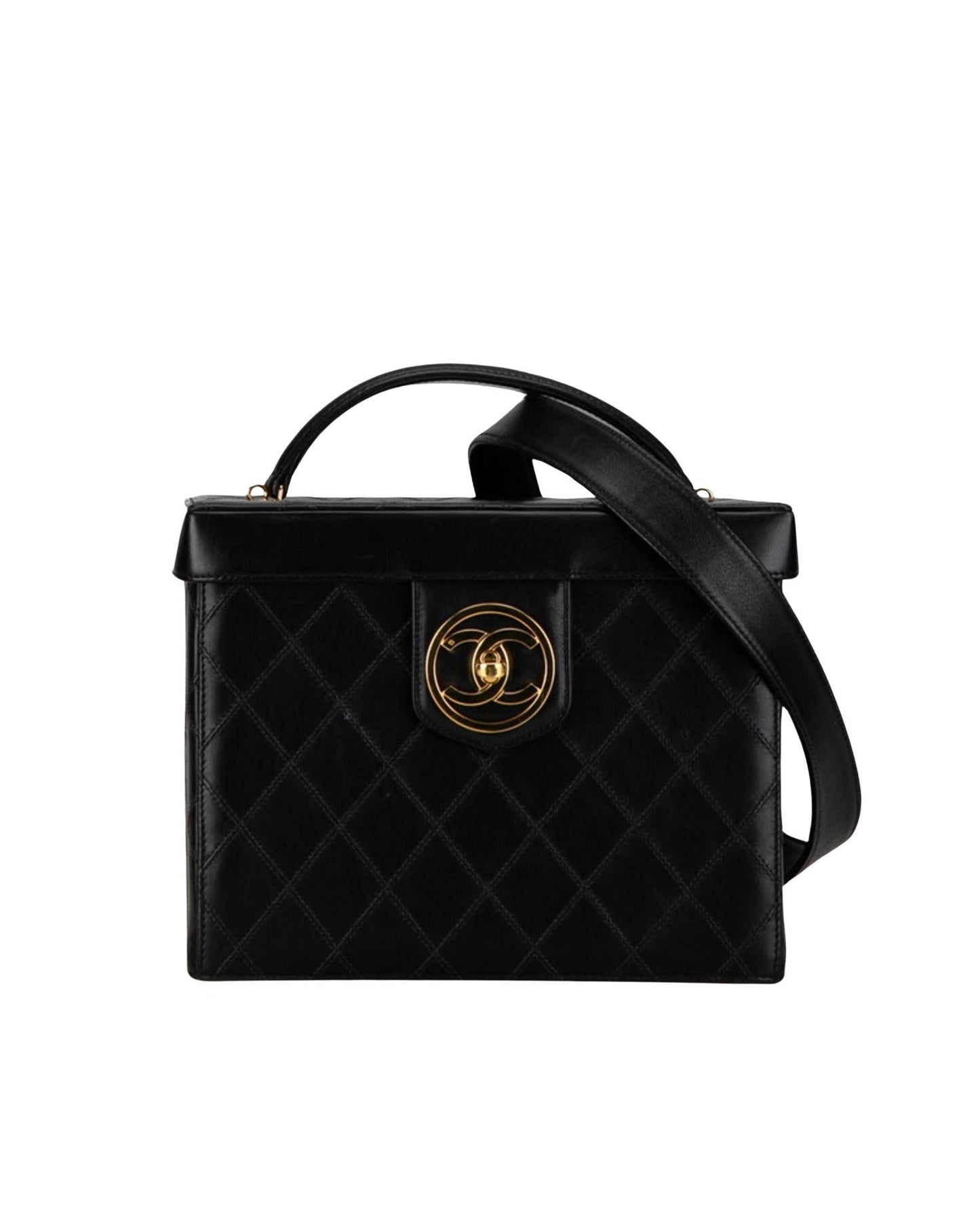 Chanel Vanity Case Quilted Leather Handbag