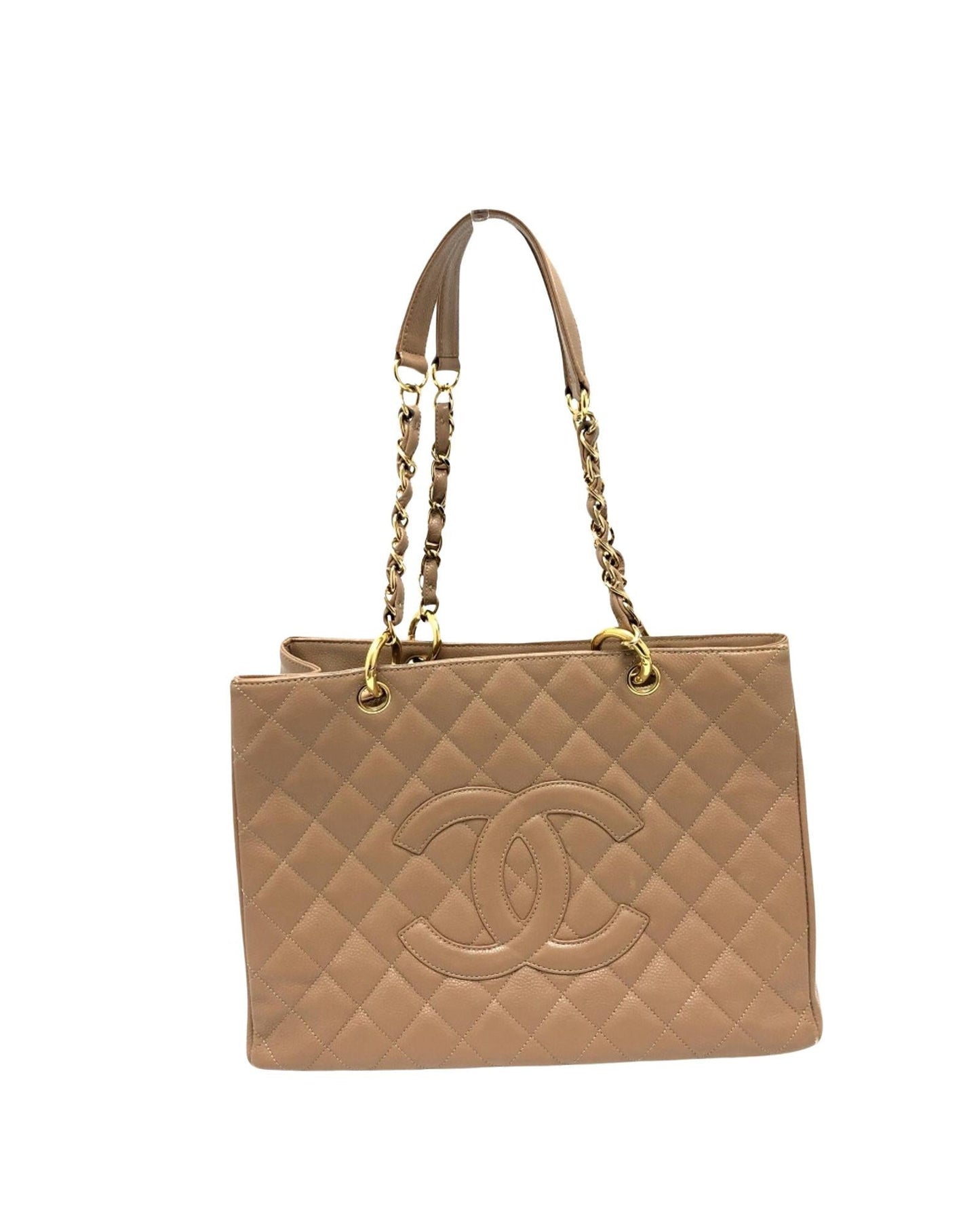 Chanel Classic Jumbo Tote Bag Beige Quilted Leather