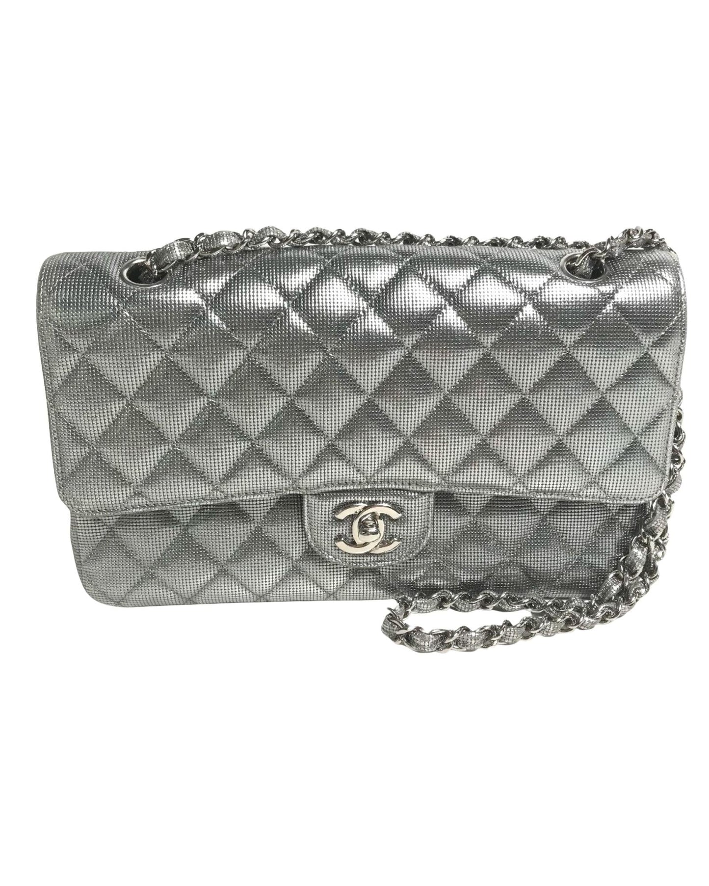 Chanel Classic Flap Bag Metallic Silver