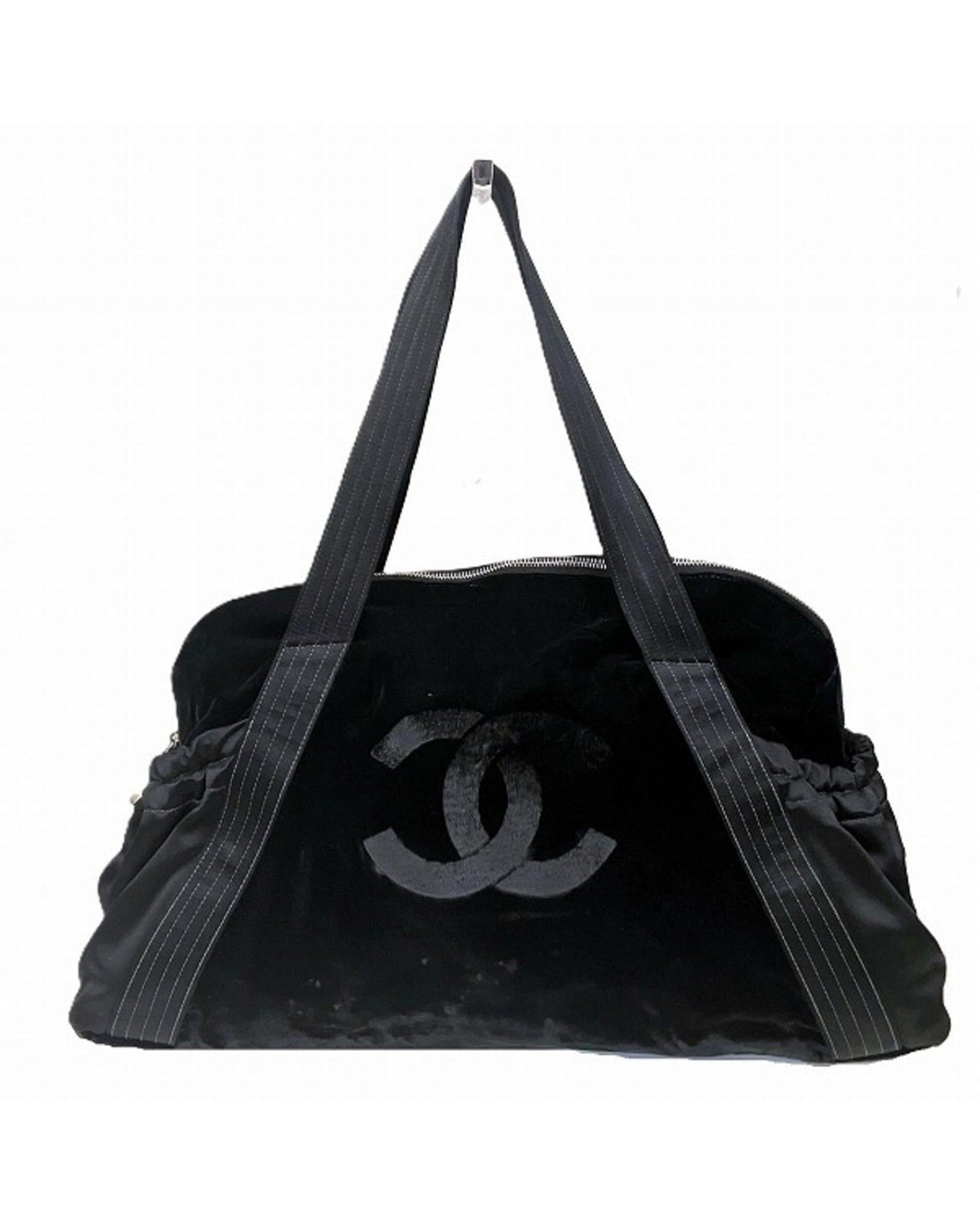 Chanel Velvet Tote Bag Black