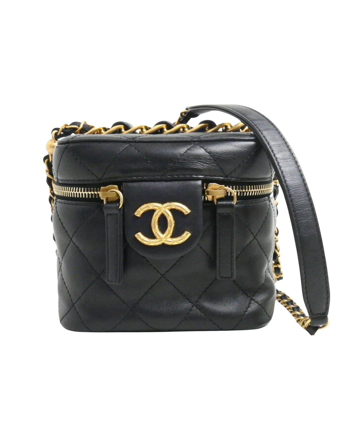 Chanel Chanel Vanity Case Quilted Leather Bag