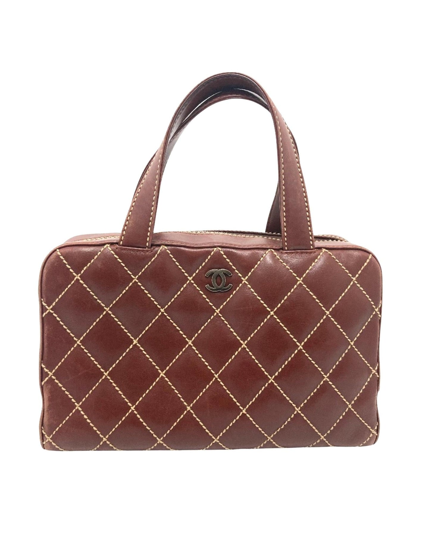 Chanel Quilted Leather Top Handle Handbag