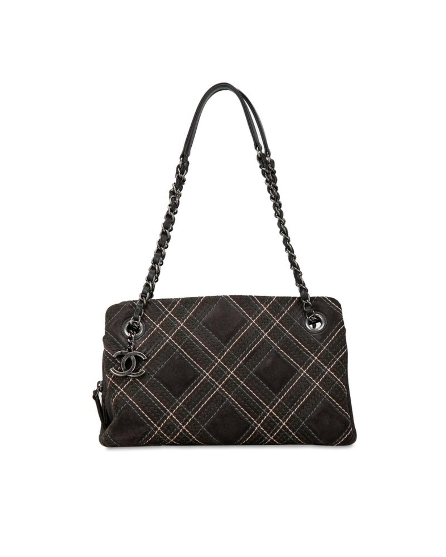 Chanel uede Chain houlder Bag Plaid