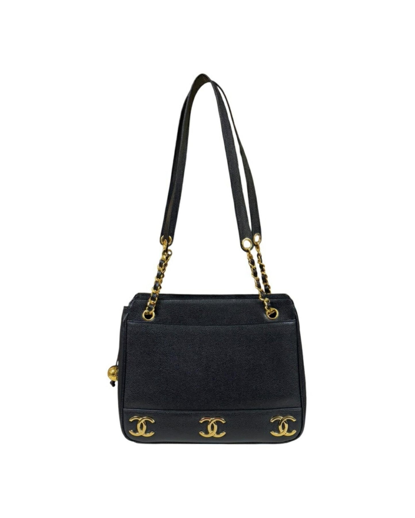Chanel Caviar Leather Shoulder Bag Black
