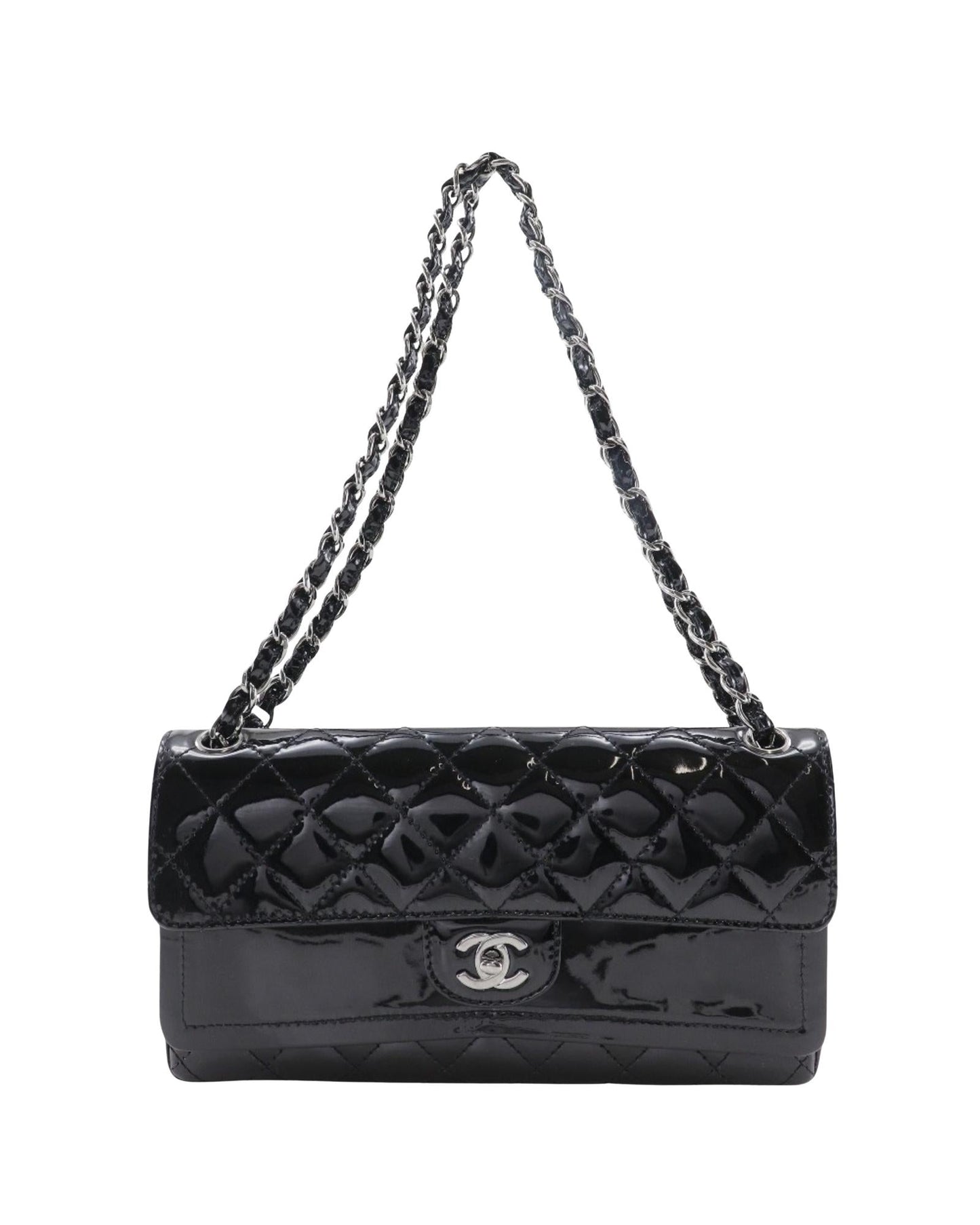 Chanel Classic Double Flap Patent Leather Shoulder Bag