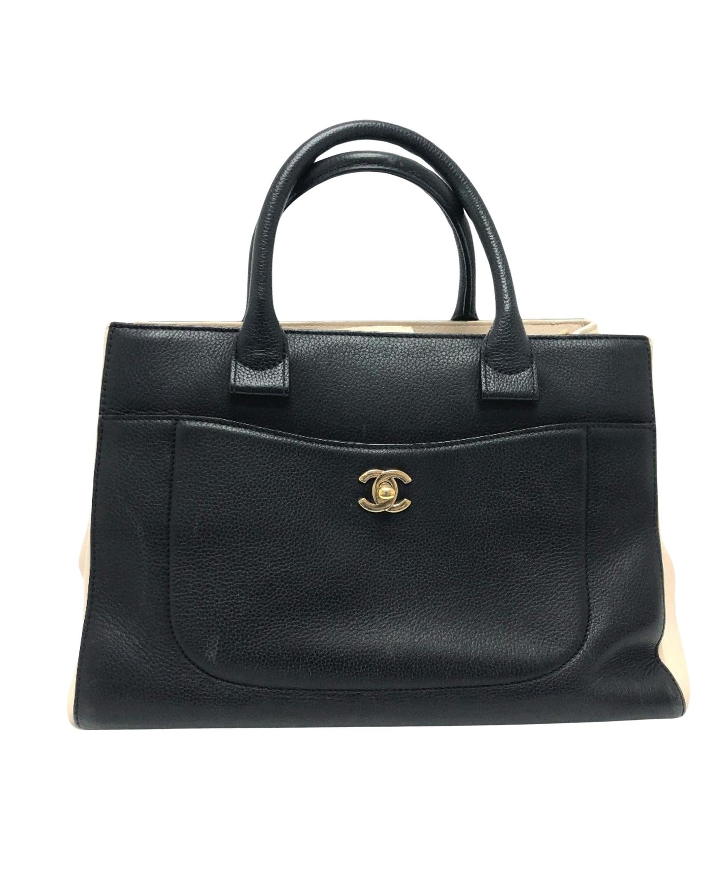 Chanel hopping Tote Bag Black  Beige