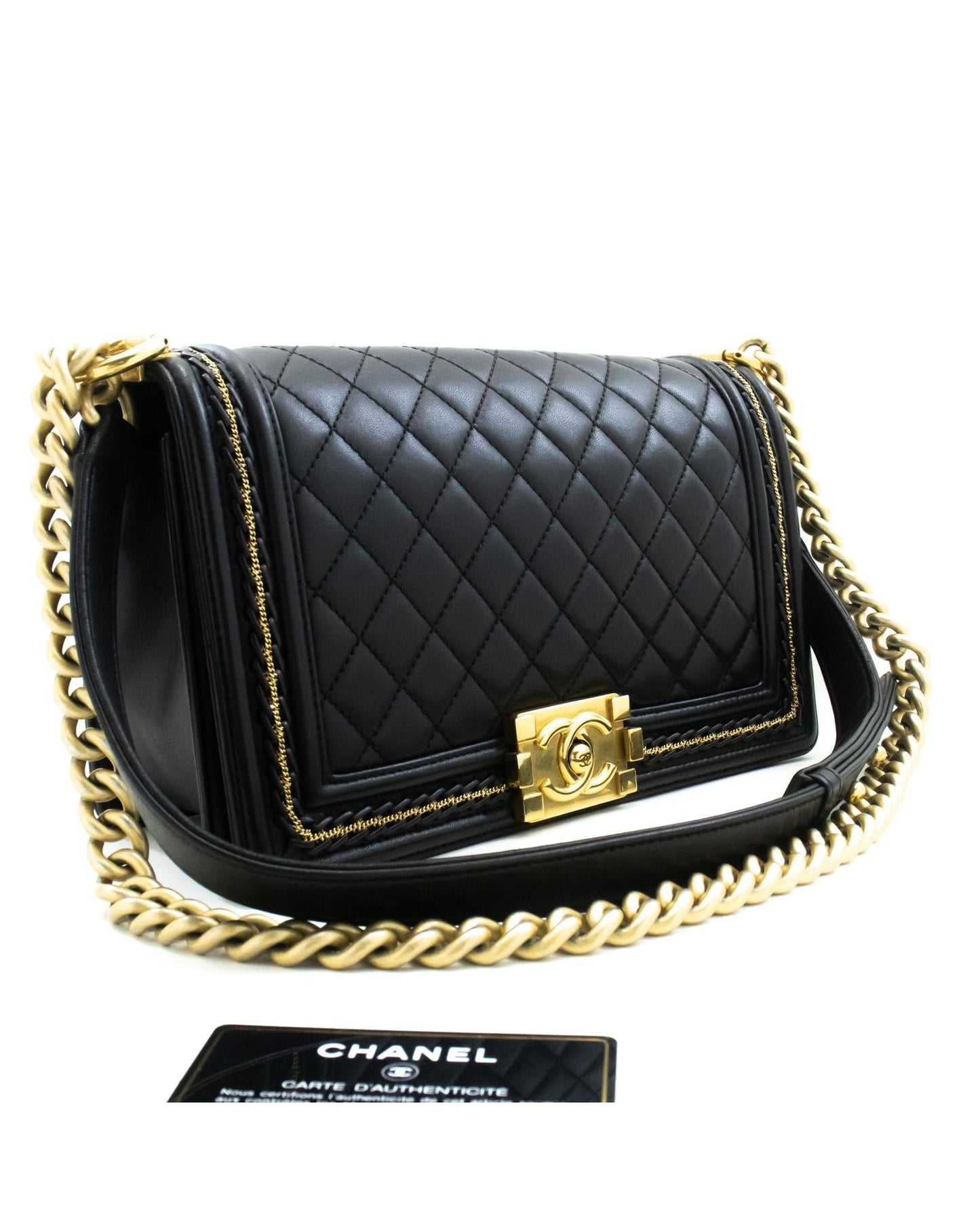 Chanel Luxury Black Leather Shoulder Bag