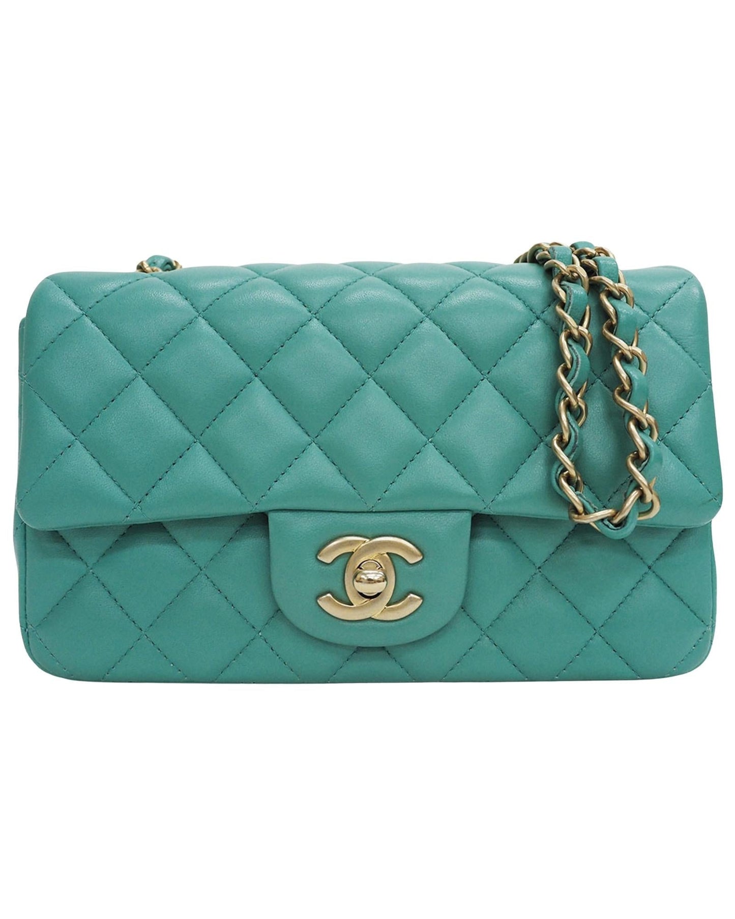 Chanel Classic Mini Flap Bag A3827 Teal