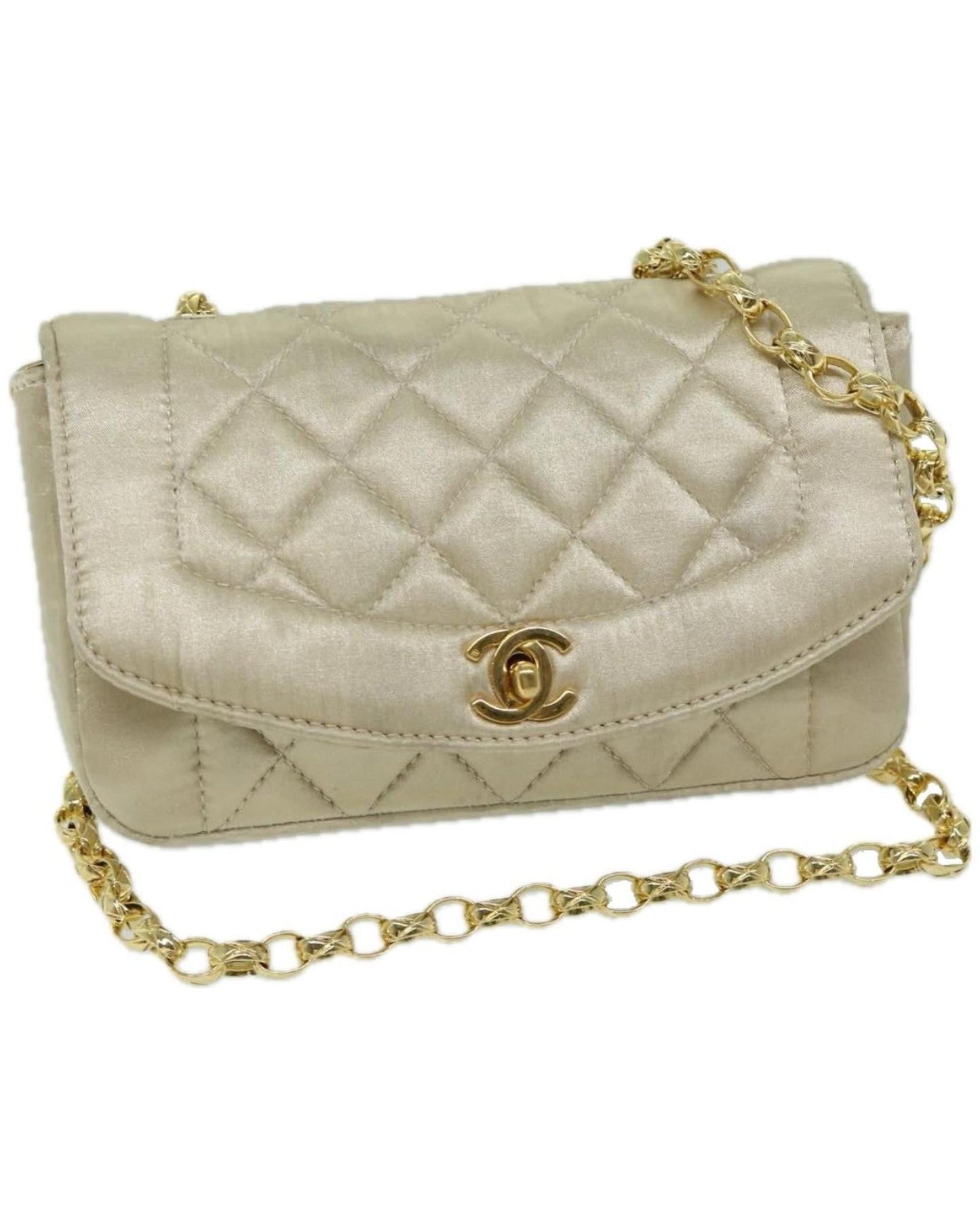 Chanel Quilted Satin Chain Bag Classic Flap Bag