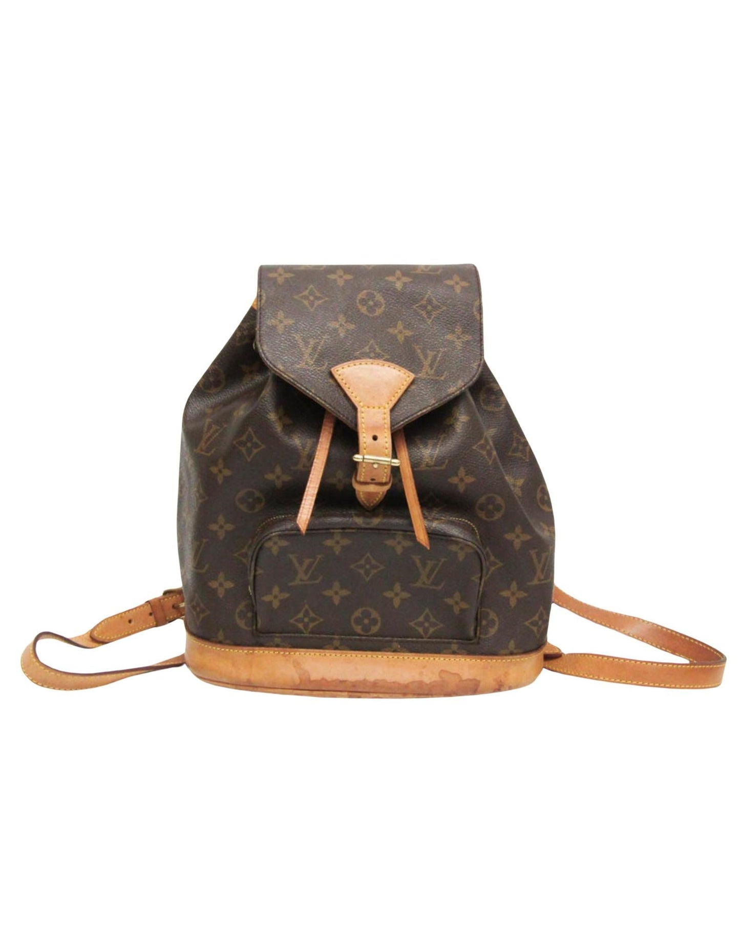 Chic Monogram Canvas Backpack with Natural Leather Accents