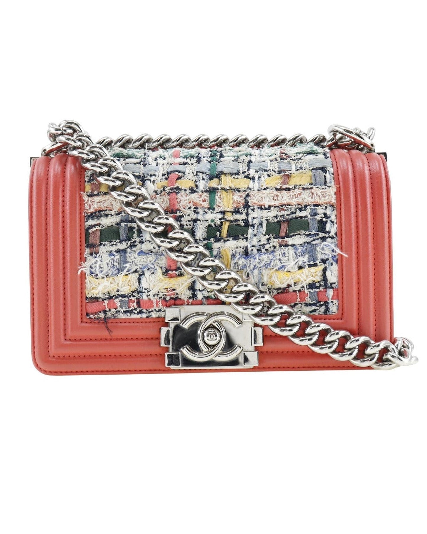 Chanel Boy Chanel Small Flap Bag Red Tweed