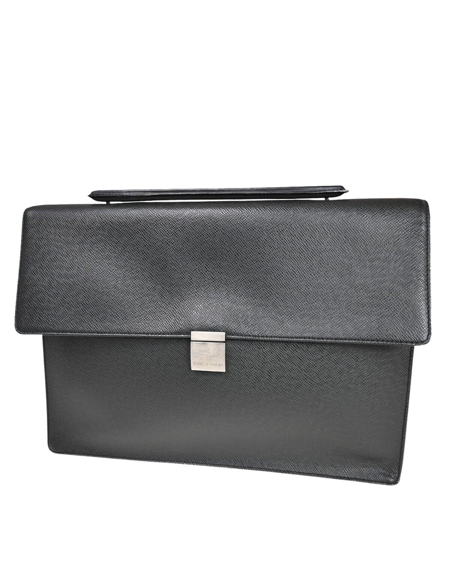 Sleek Leather Briefcase with Two Compartments