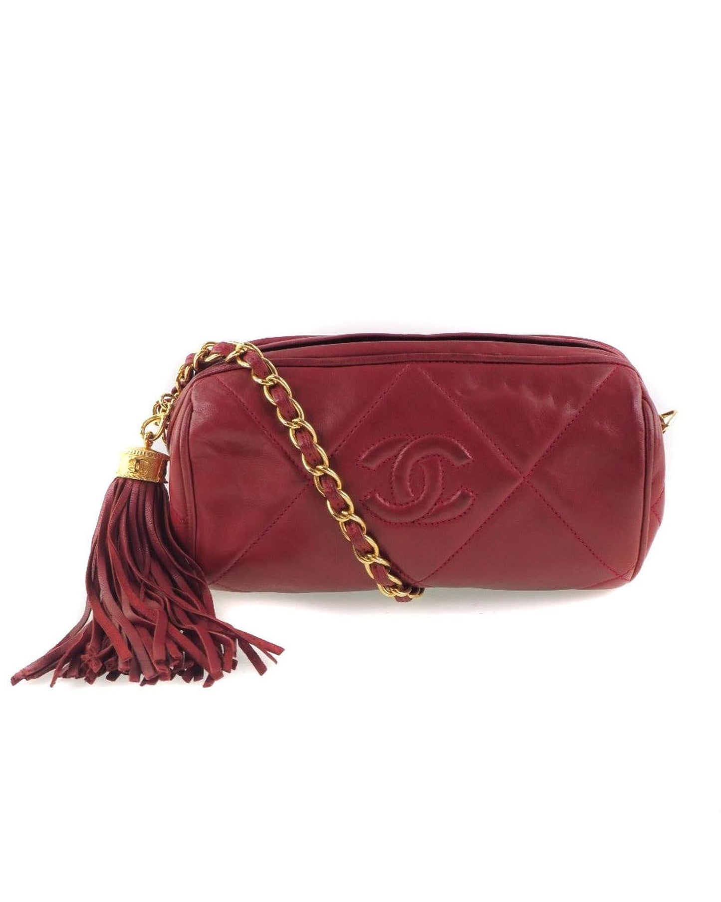 Chanel Vintage Quilted Leather Bag Tassel Style