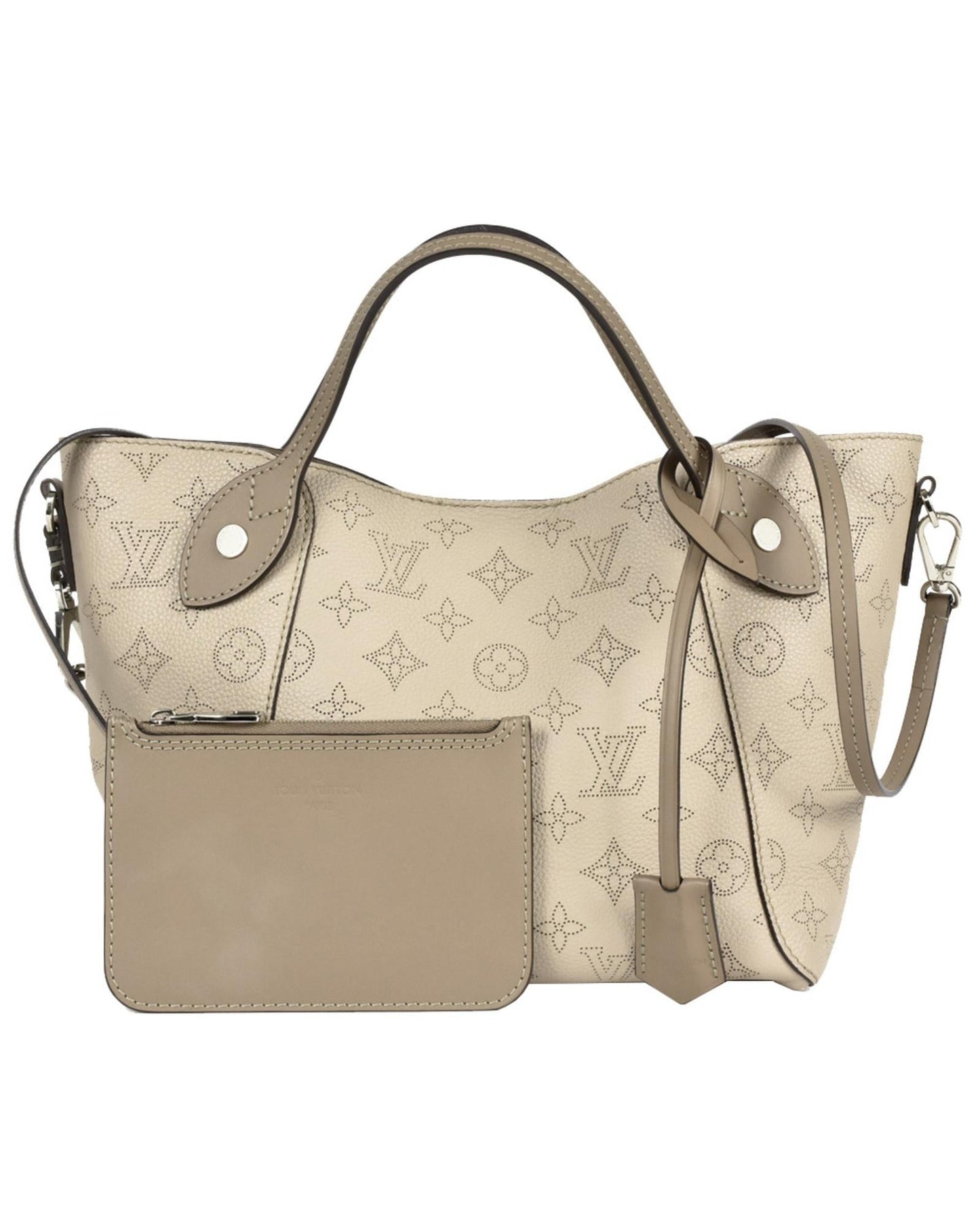 Chic and Practical Beige Leather Shoulder Bag with Detachable Strap