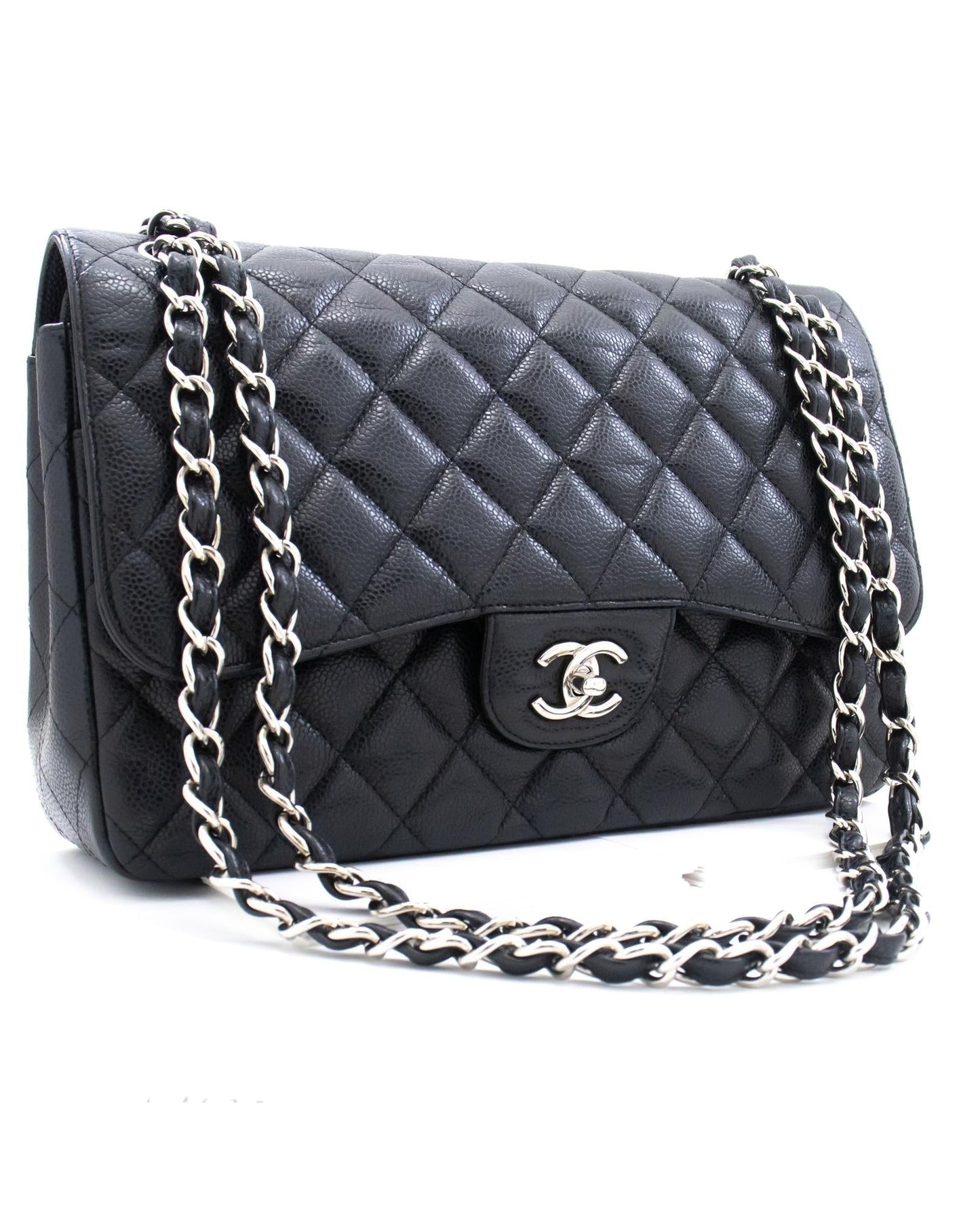 Chanel Classic Double Flap Caviar Leather Bag