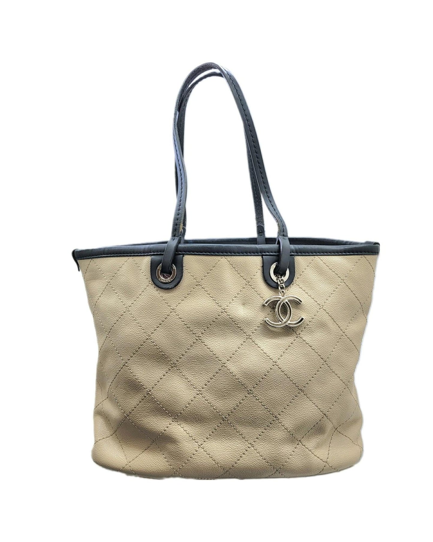 Chanel Chanel Tote Bag Beige Quilted Leather