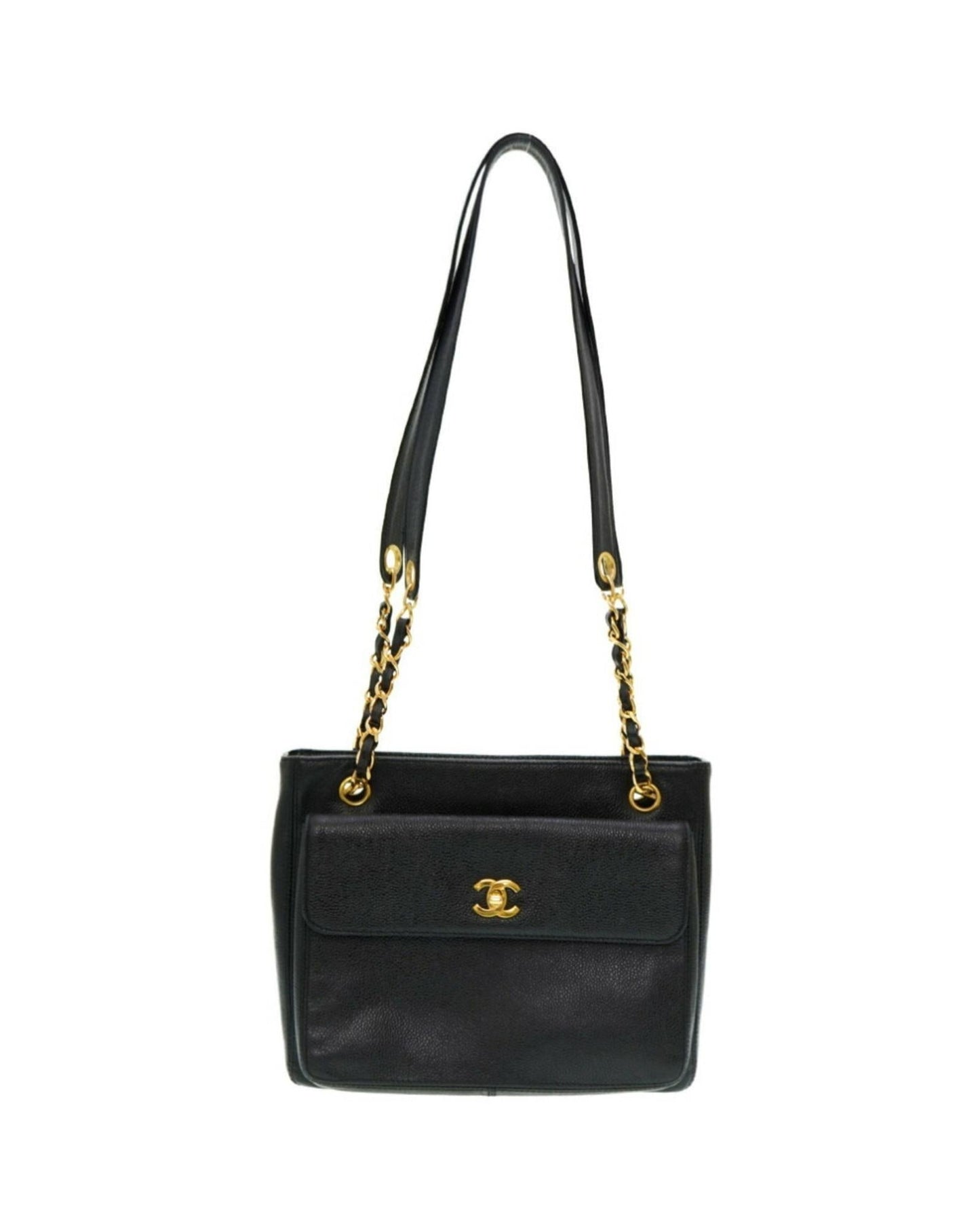 Chanel Black Caviar Leather Shoulder Bag
