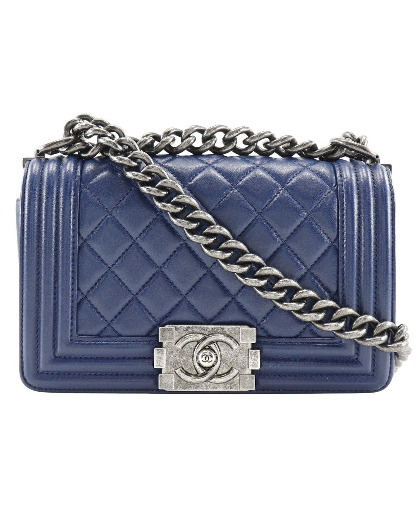 Chanel Blue Leather Shoulder Bag