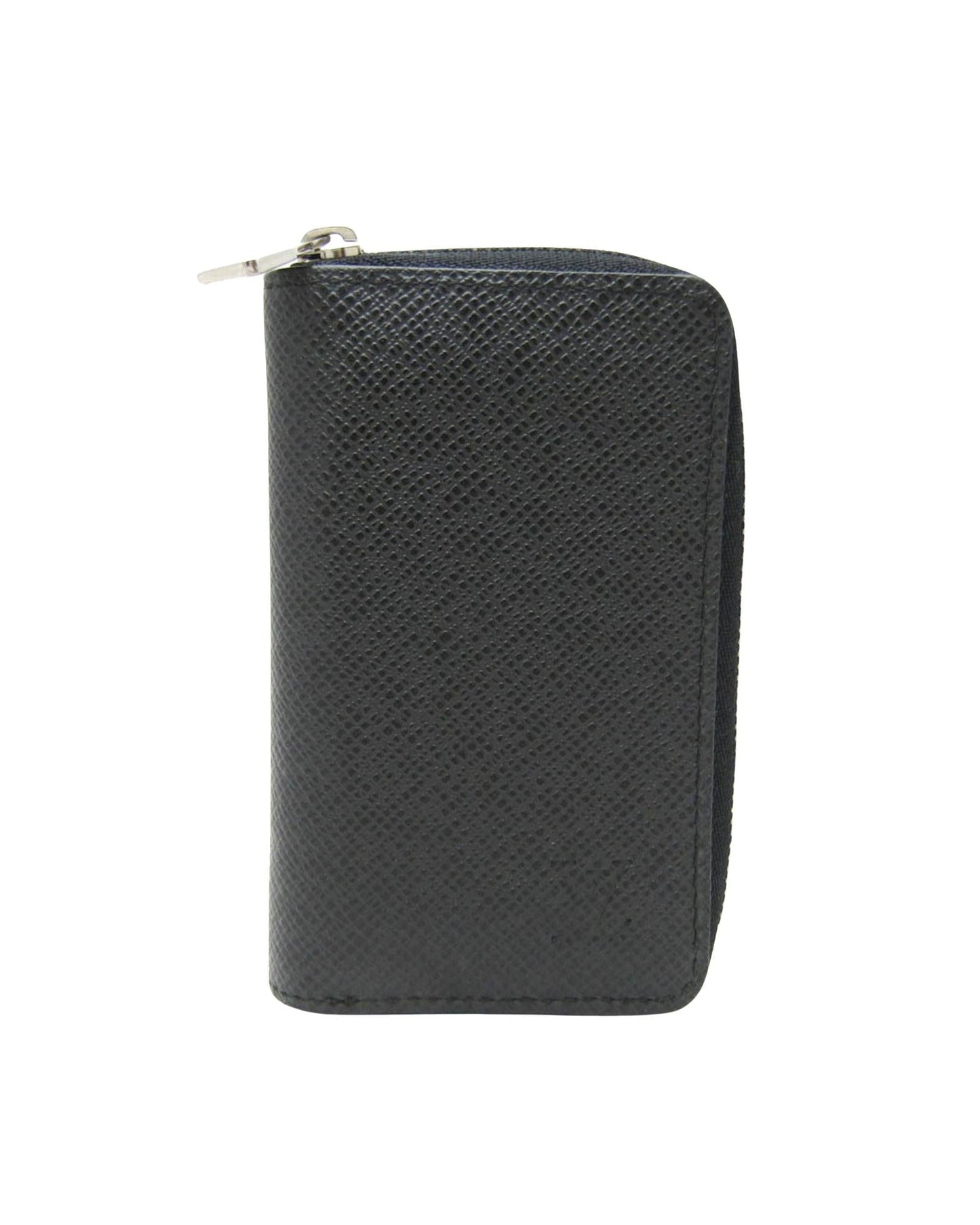 Leather Coin Purse with Zipper Closure and Card Slots