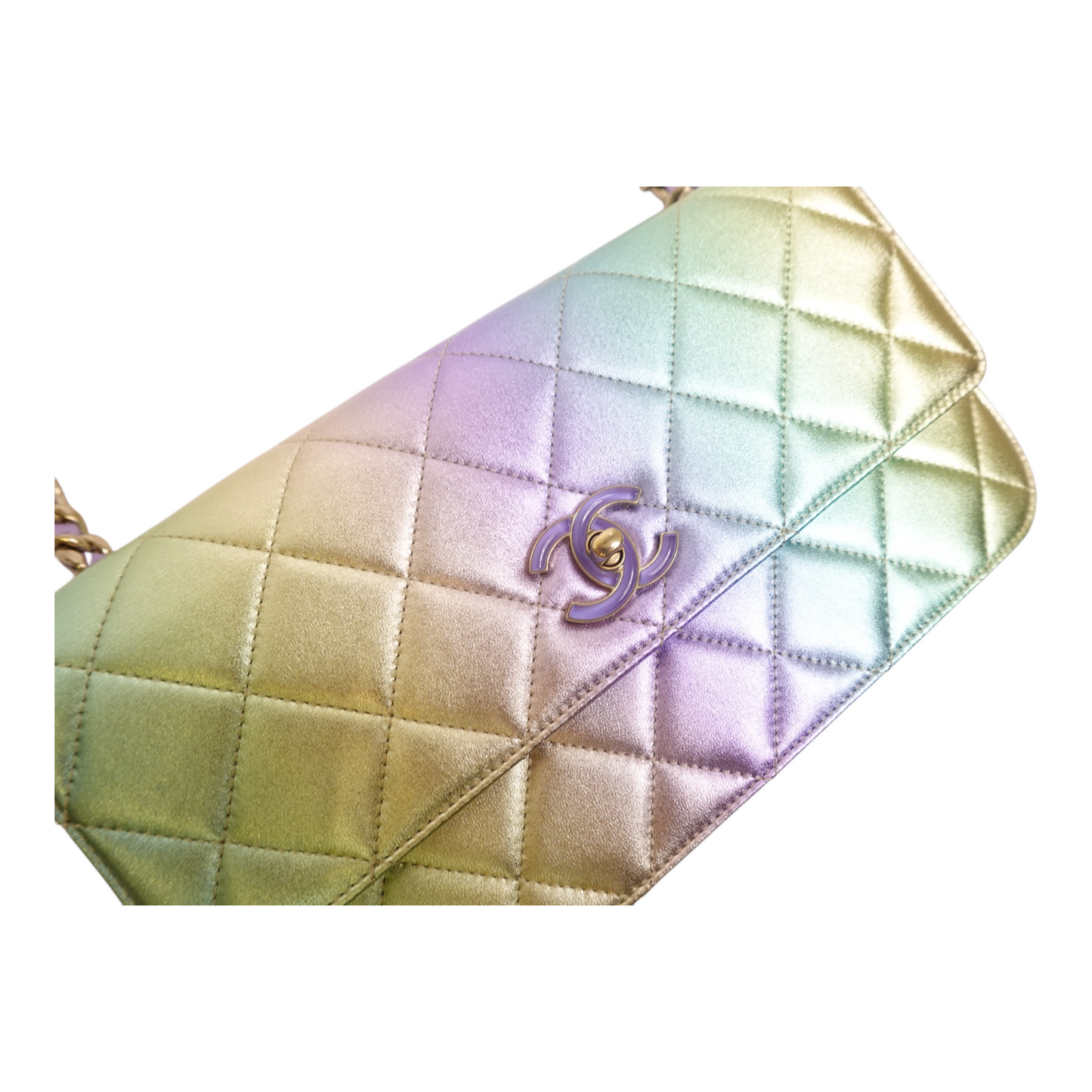 Chanel Gradient Metallic Lambskin Quilted Walking Mood Flap