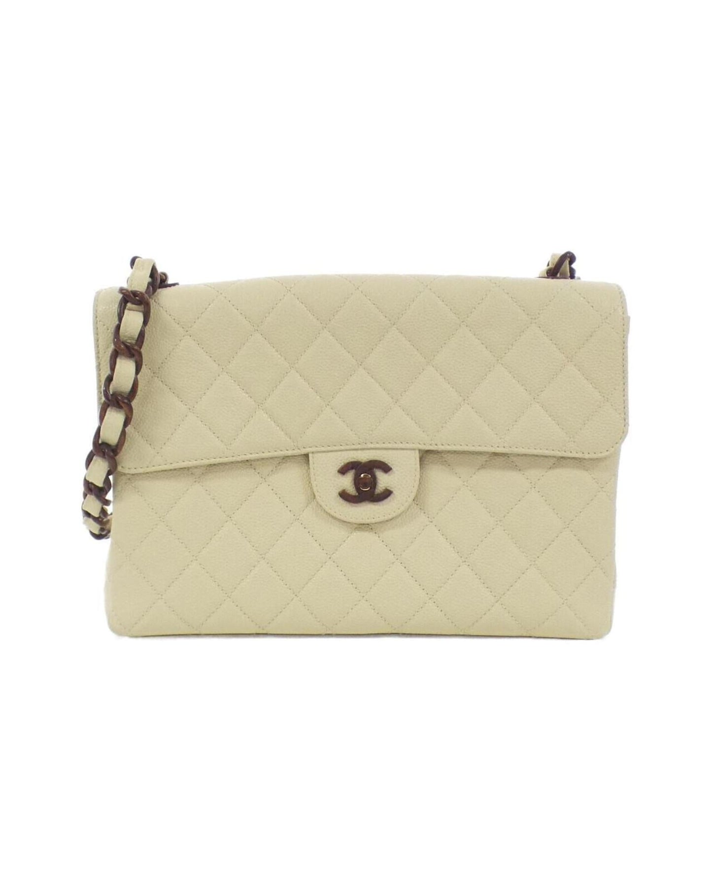 Chanel Vintage Leather Jumbo Handbag with Box and Dust Bag