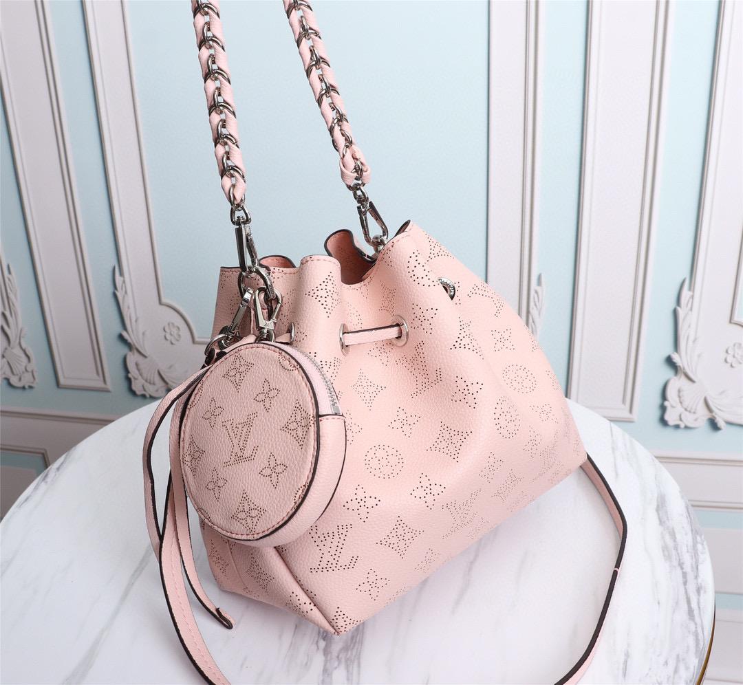 LV Bella Bucket Bag Mahina Magnolia Pink For Women, WomenÃ¢â‚¬â„¢s Handbags, Shoulder And Crossbody Bags 7.5in/22cm LV M57068