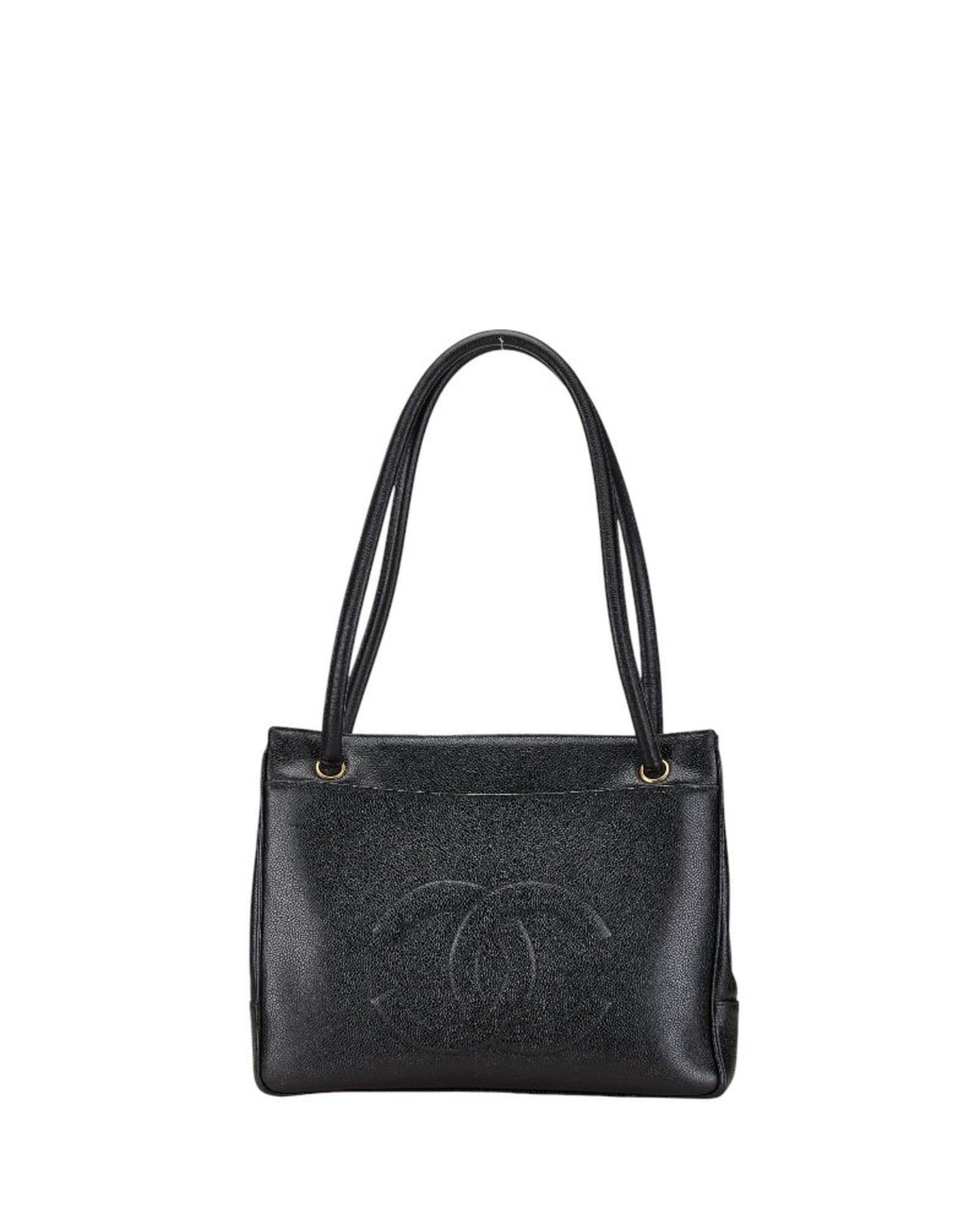 Chanel Leather Logo CC Tote Bag with Metal Fittings