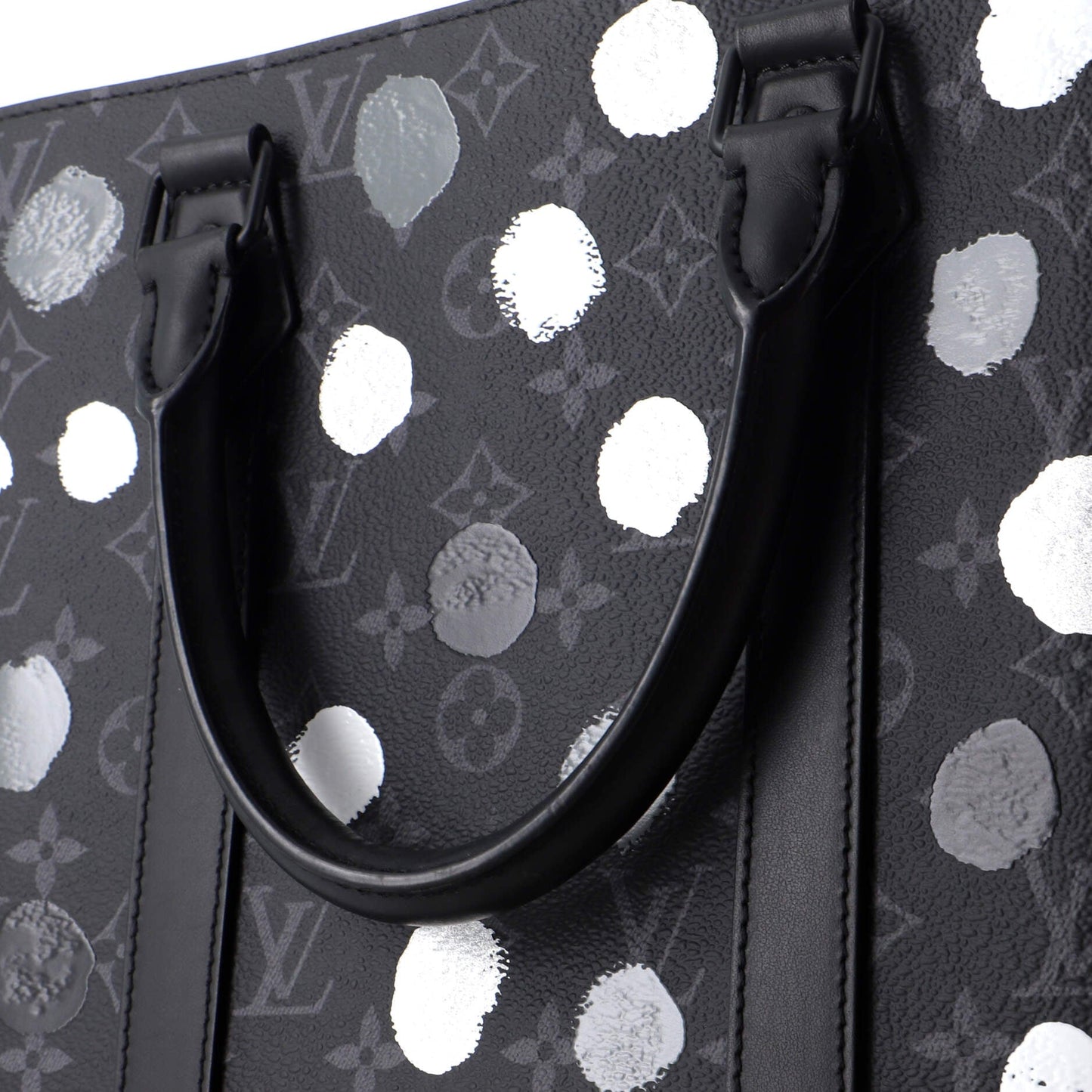 Louis Vuitton Sac Plat Bag Yayoi Kusama Painted Dots Monogram Eclipse Canvas