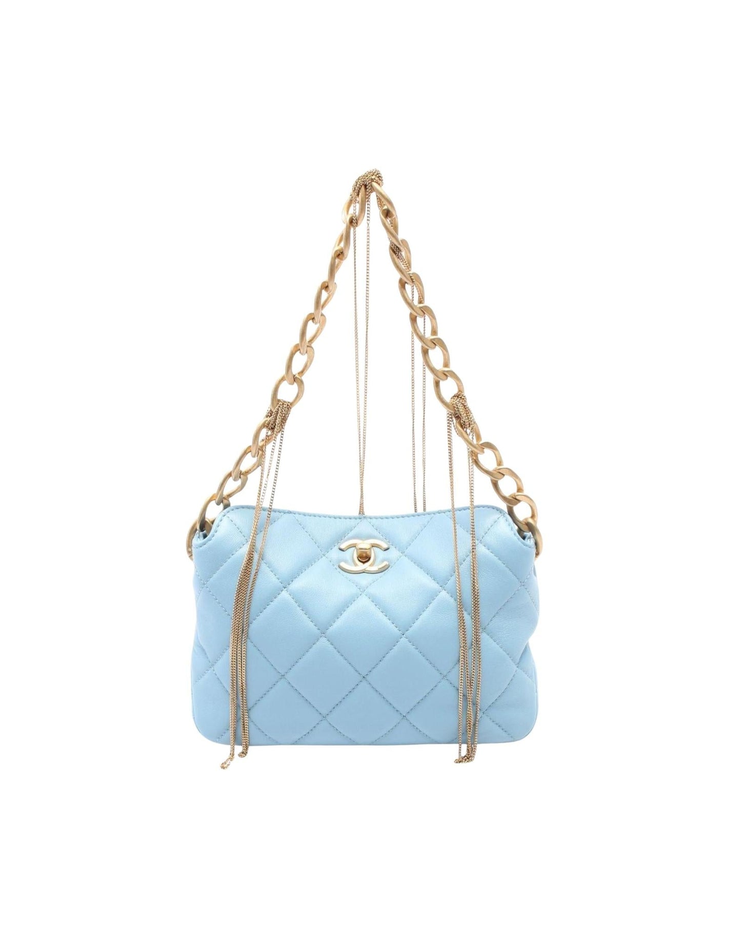 Chanel Luxury Leather Hobo Bag with Metal Fittings