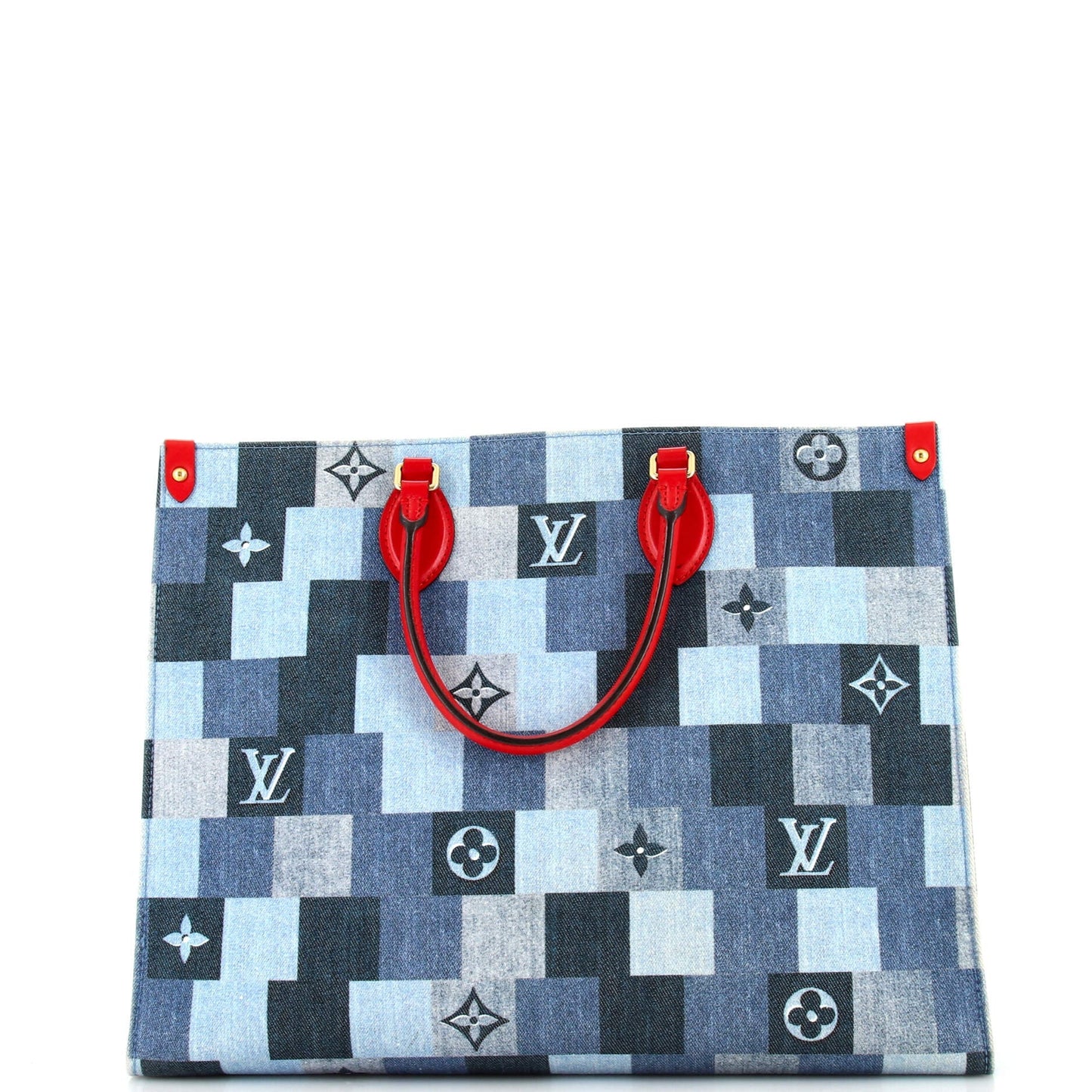 Louis Vuitton OnTheGo Tote Damier and Monogram Patchwork Denim GM