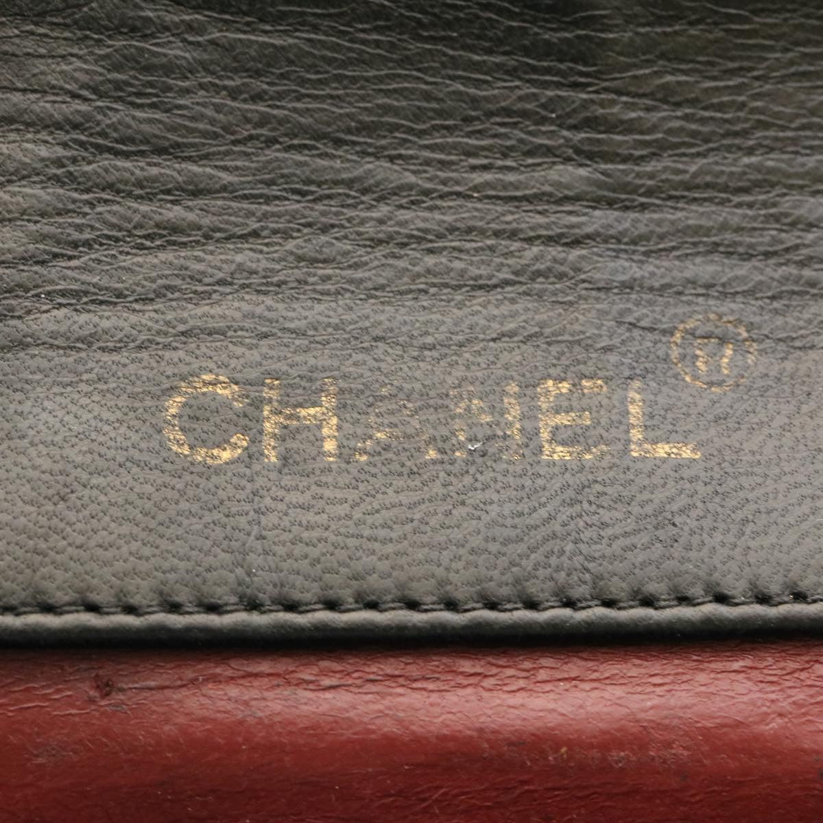 CHANEL Lamb Skin Matelasse Chain Shoulder Bag Black CC 25810A