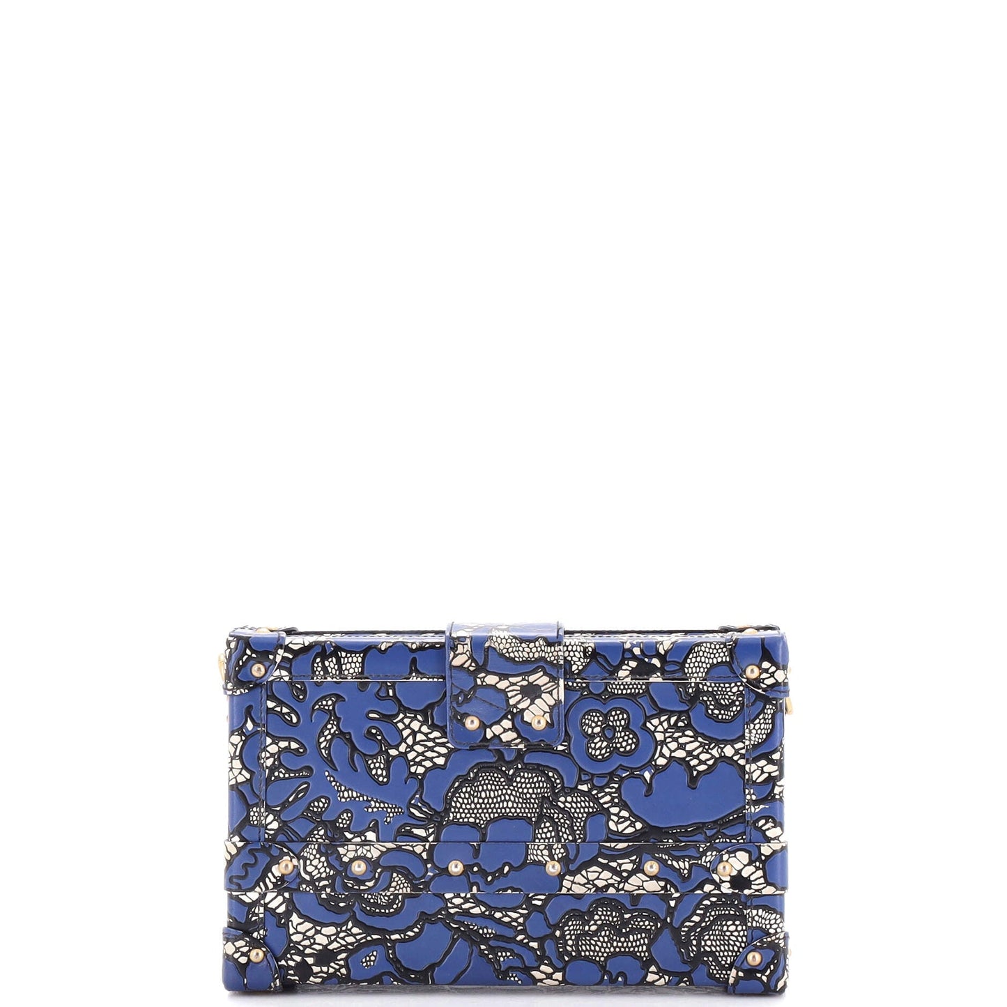 Louis Vuitton Petite Malle Handbag Lace Print Leather Small