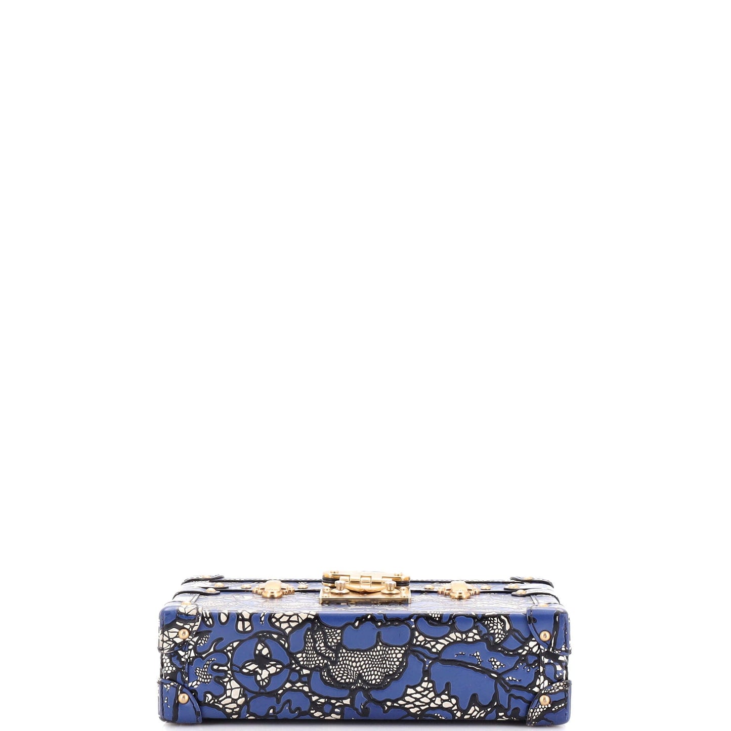 Louis Vuitton Petite Malle Handbag Lace Print Leather Small