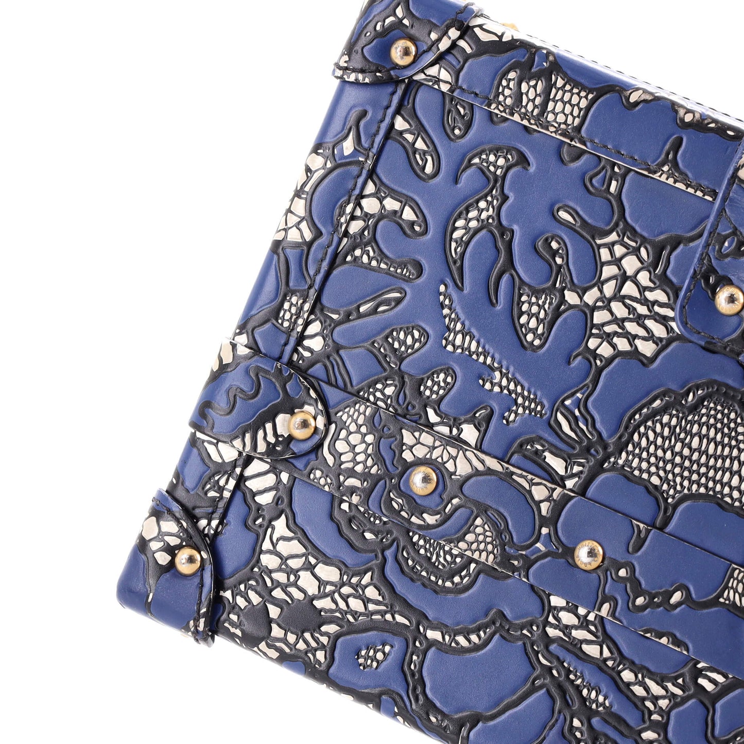 Louis Vuitton Petite Malle Handbag Lace Print Leather Small
