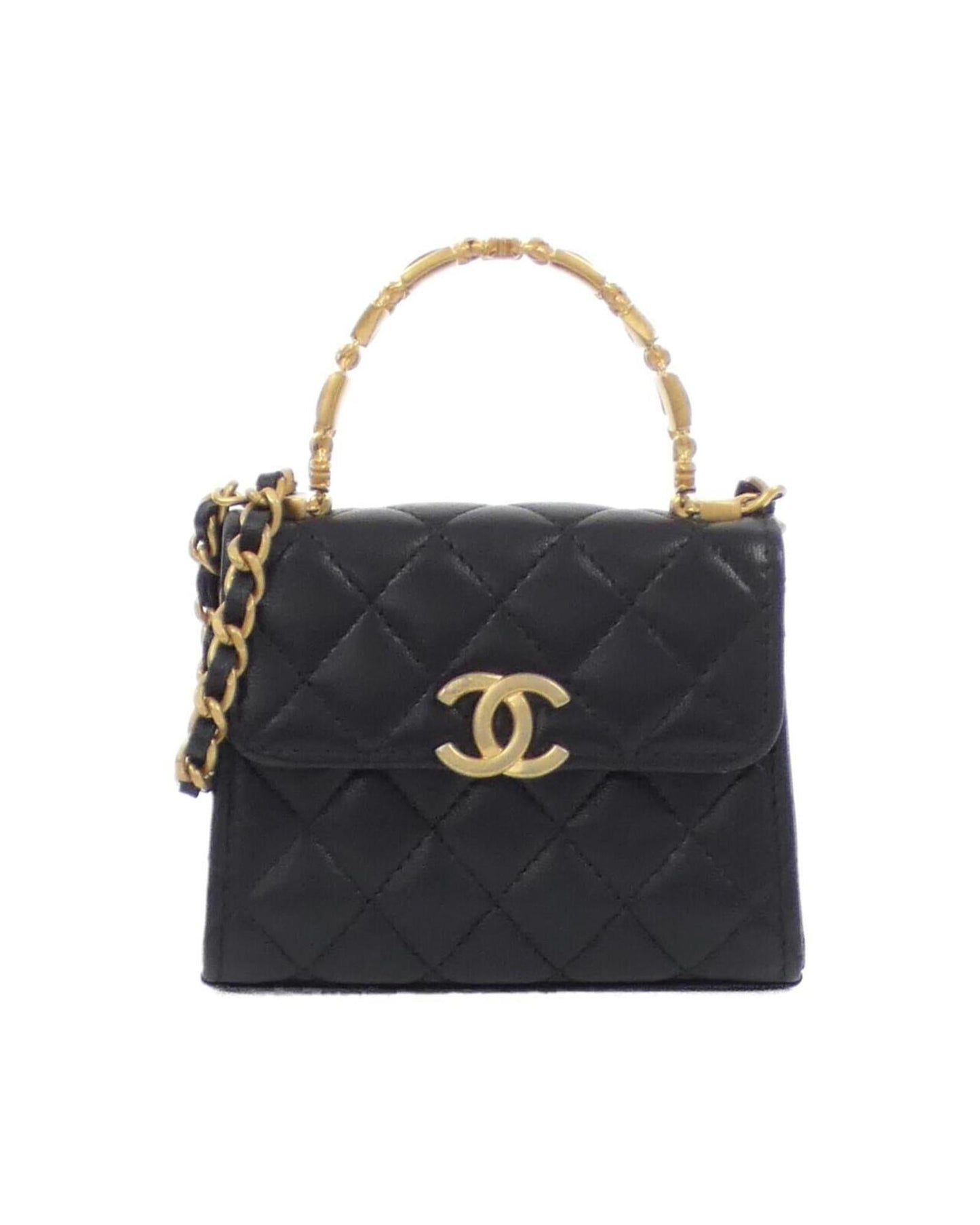 Chanel Leather Coco Handle Bag with Dust Bag and Good Condition