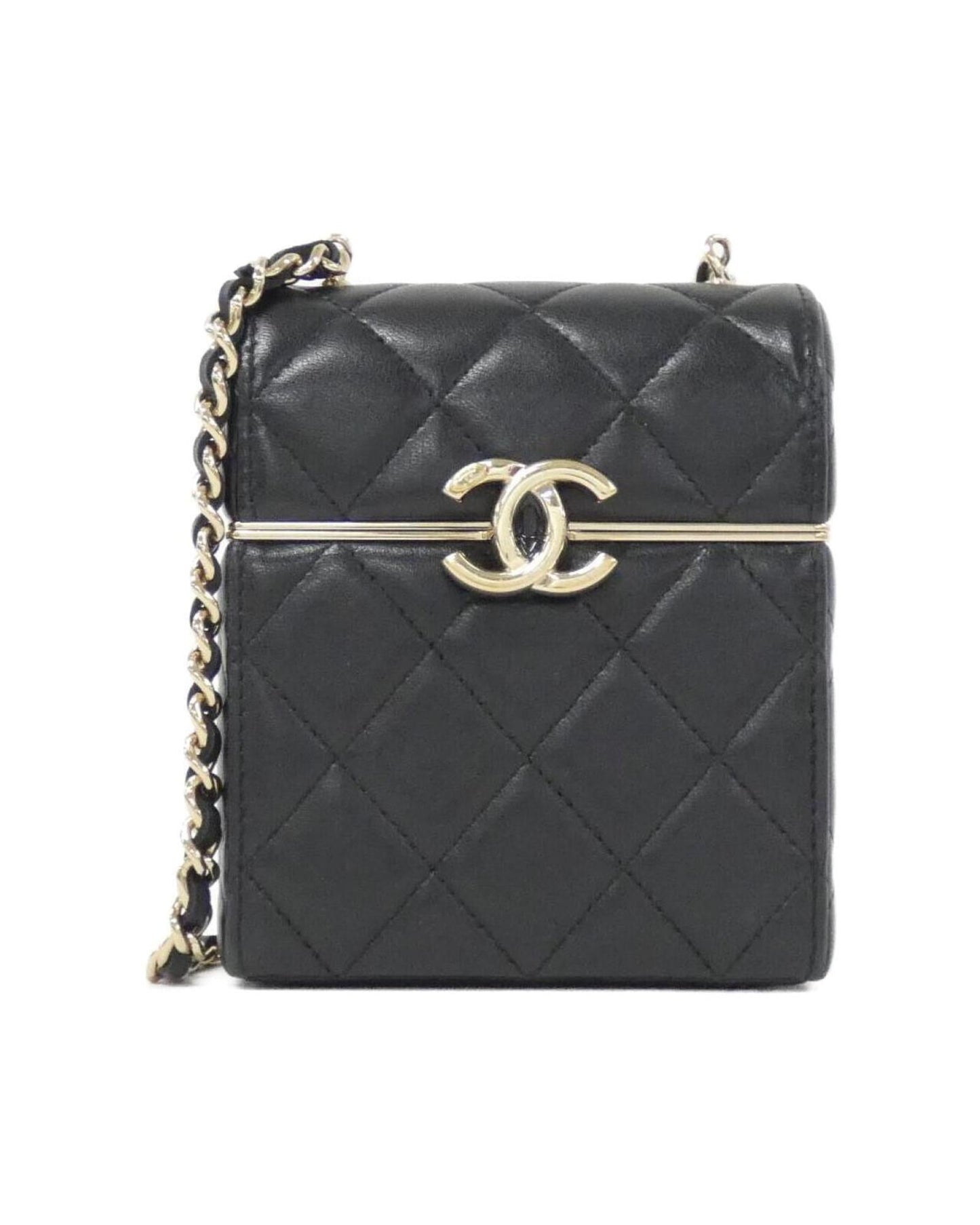 Chanel Leather Vanity Bag with Dust Bag  Card and Mirror