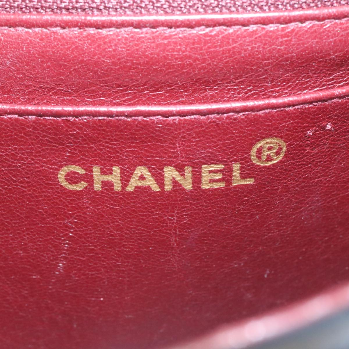 CHANEL Lamb Skin Double Flap Chain Shoulder Bag Black CC 26207A