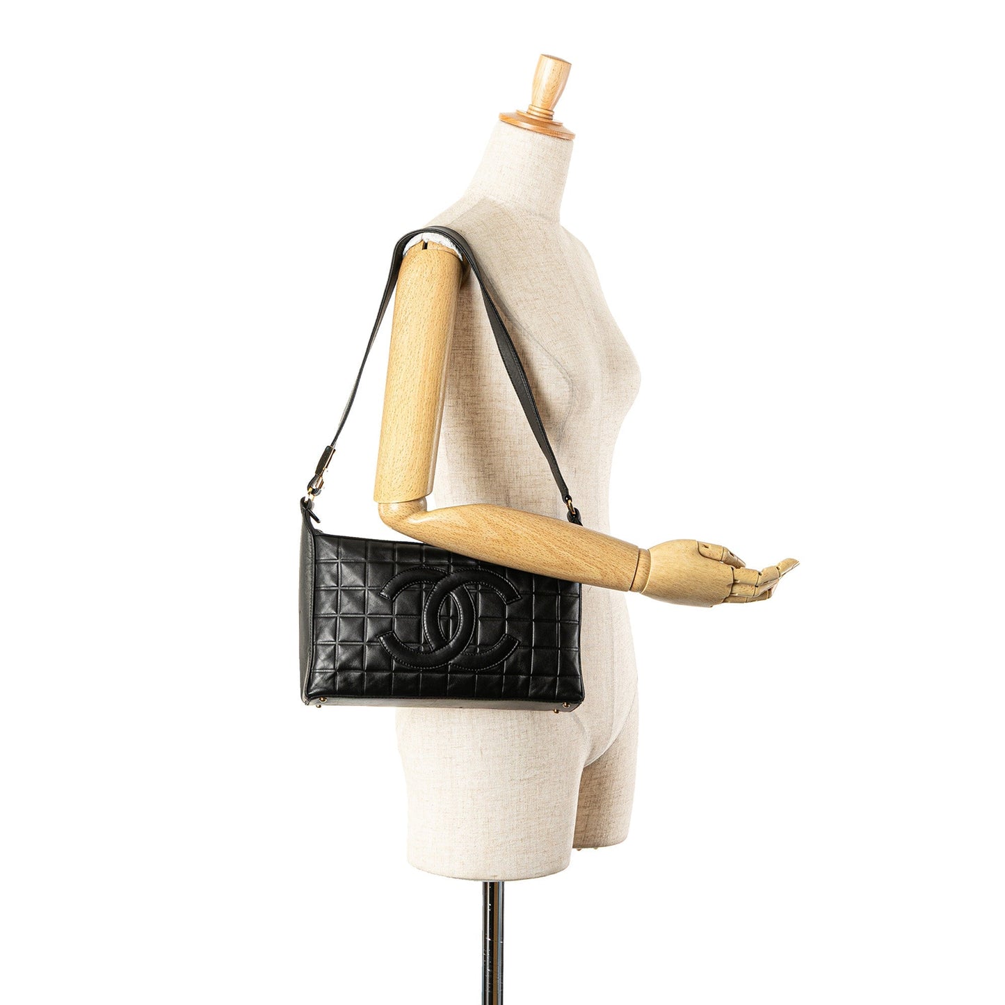Chanel Cc Choco Bar Lambskin Shoulder Bag