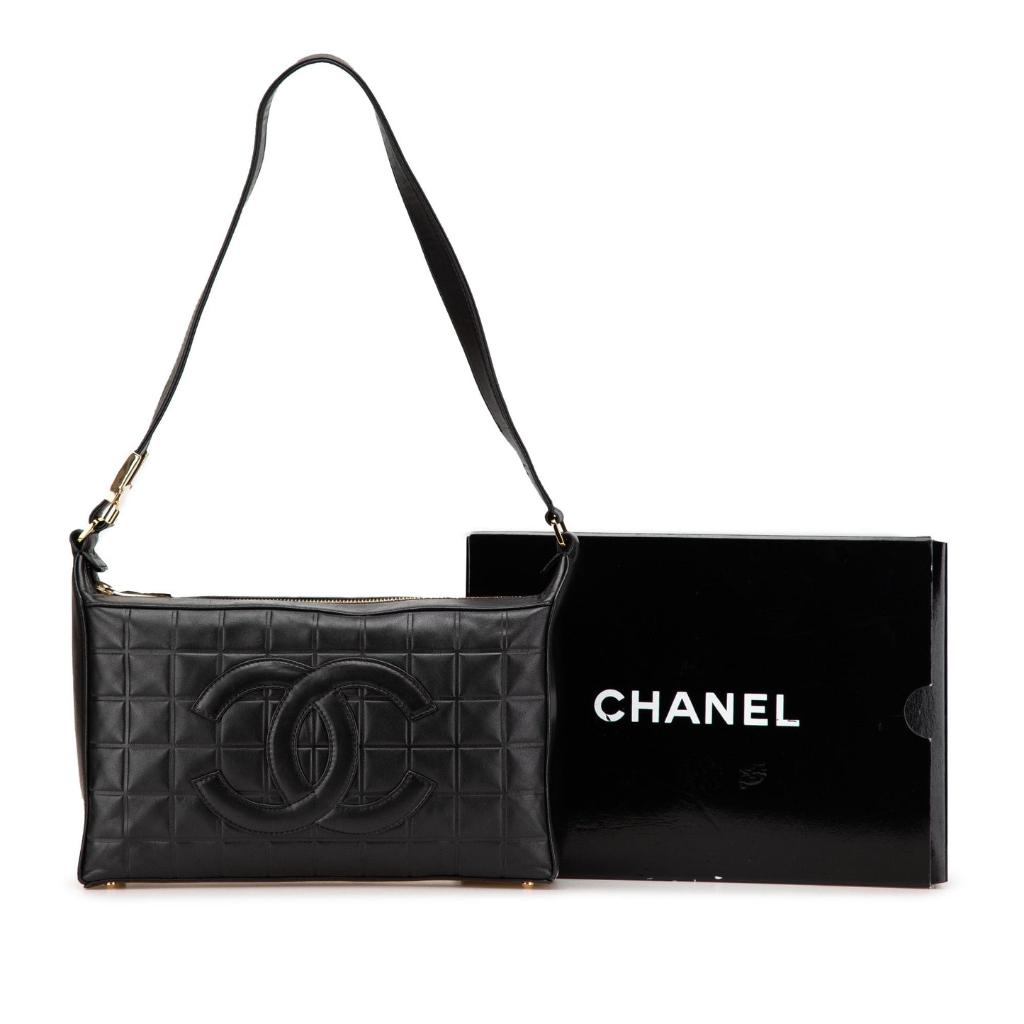 Chanel Cc Choco Bar Lambskin Shoulder Bag