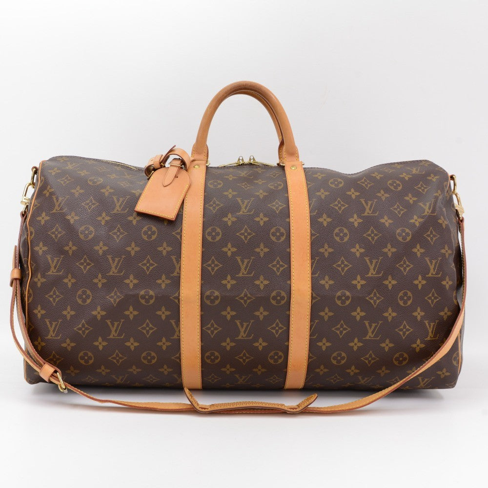 Louis Vuitto Monogram Canvas Keepall 55 Bandouliere Duffel Bag with Strap