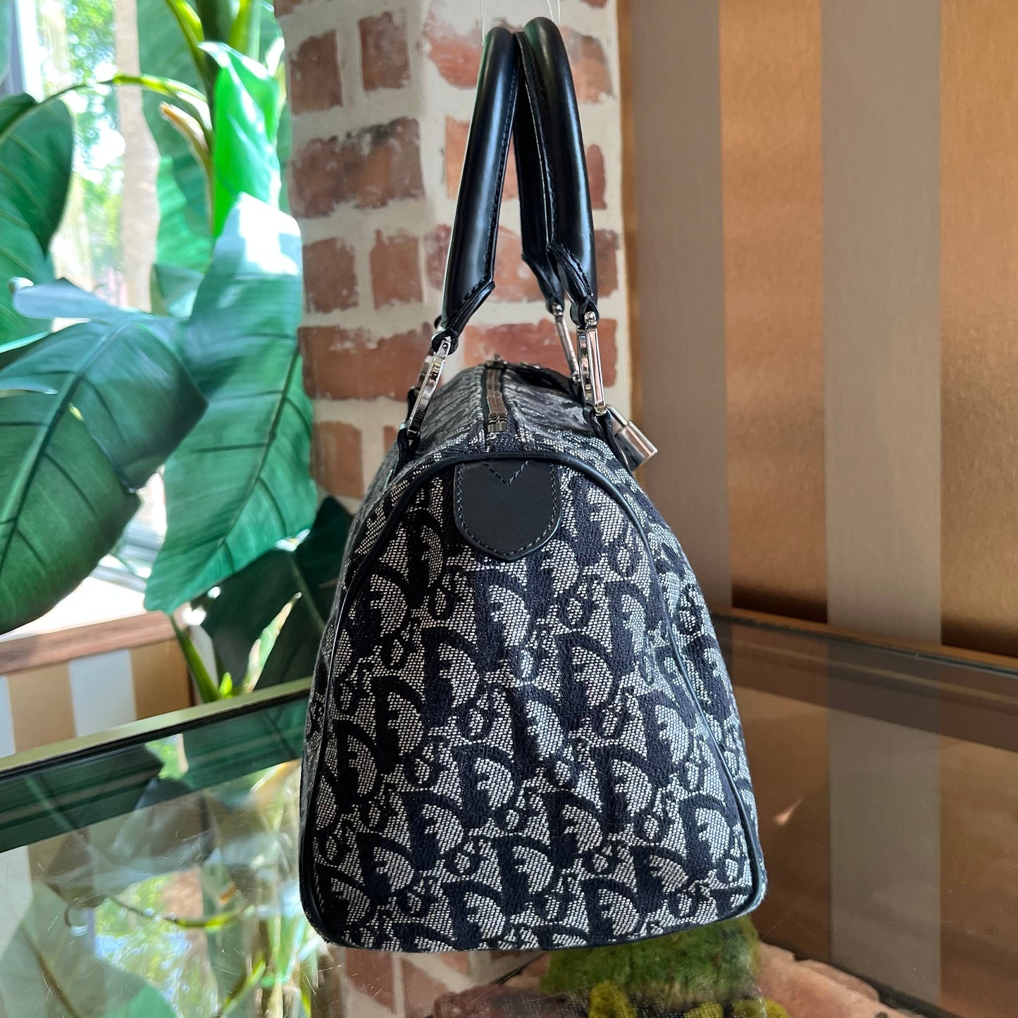 CHRISTIAN DIOR Trotter Canvas Satchel