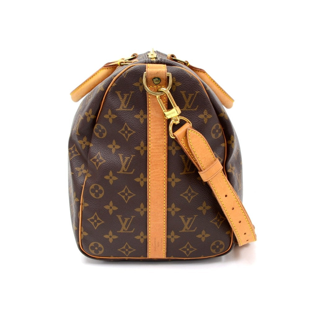 Louis Vuitto Monogram Canvas Keepall 45 Bandouliere Duffle Bag with Strap