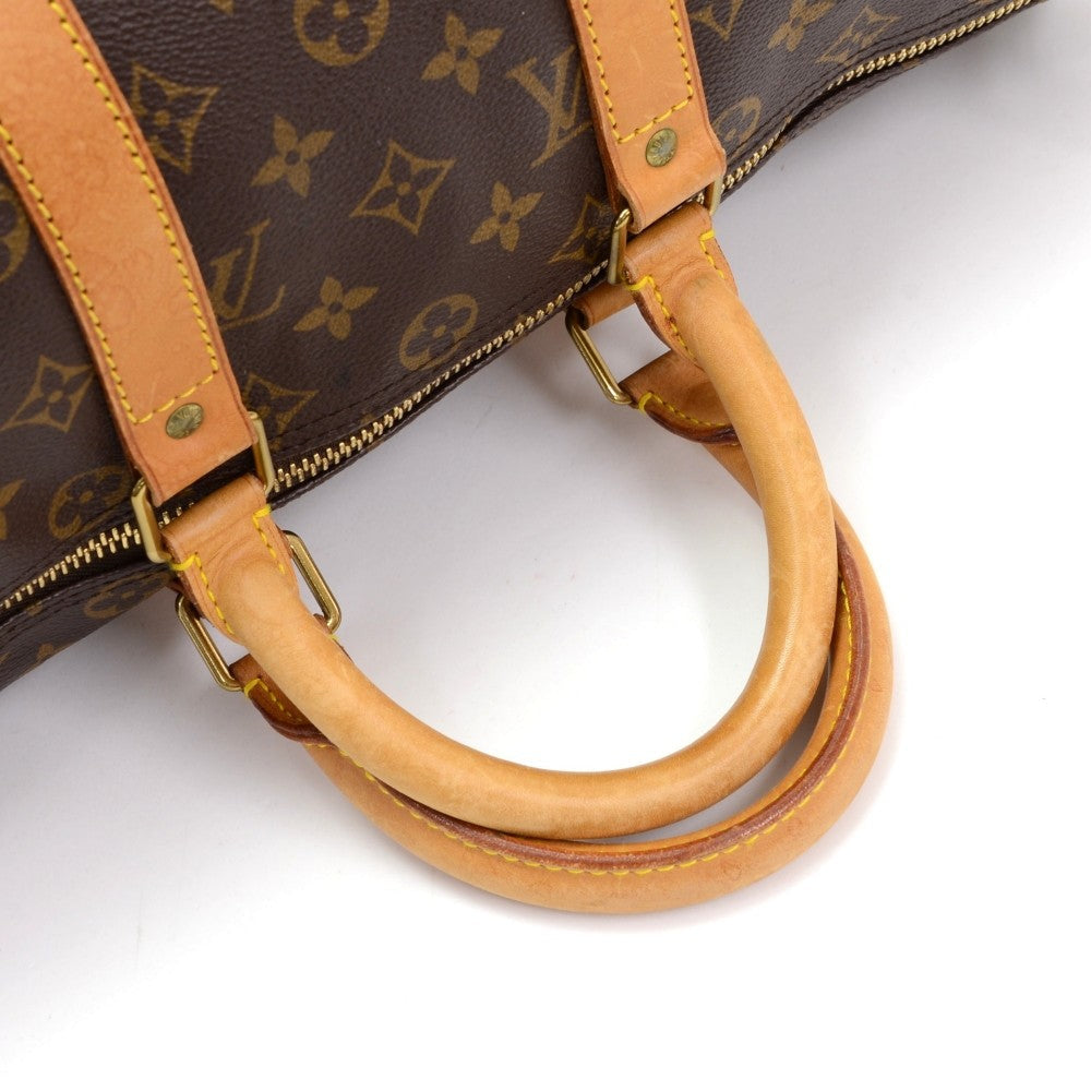 Louis Vuitto Monogram Canvas Keepall 45 Bandouliere Duffle Bag with Strap