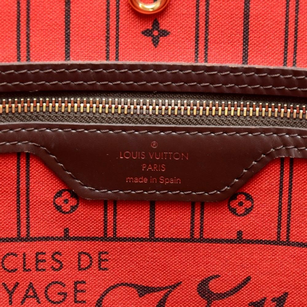 Louis Vuitto Dameir Ebene Canvas Neverfull MM Shoulder Bag