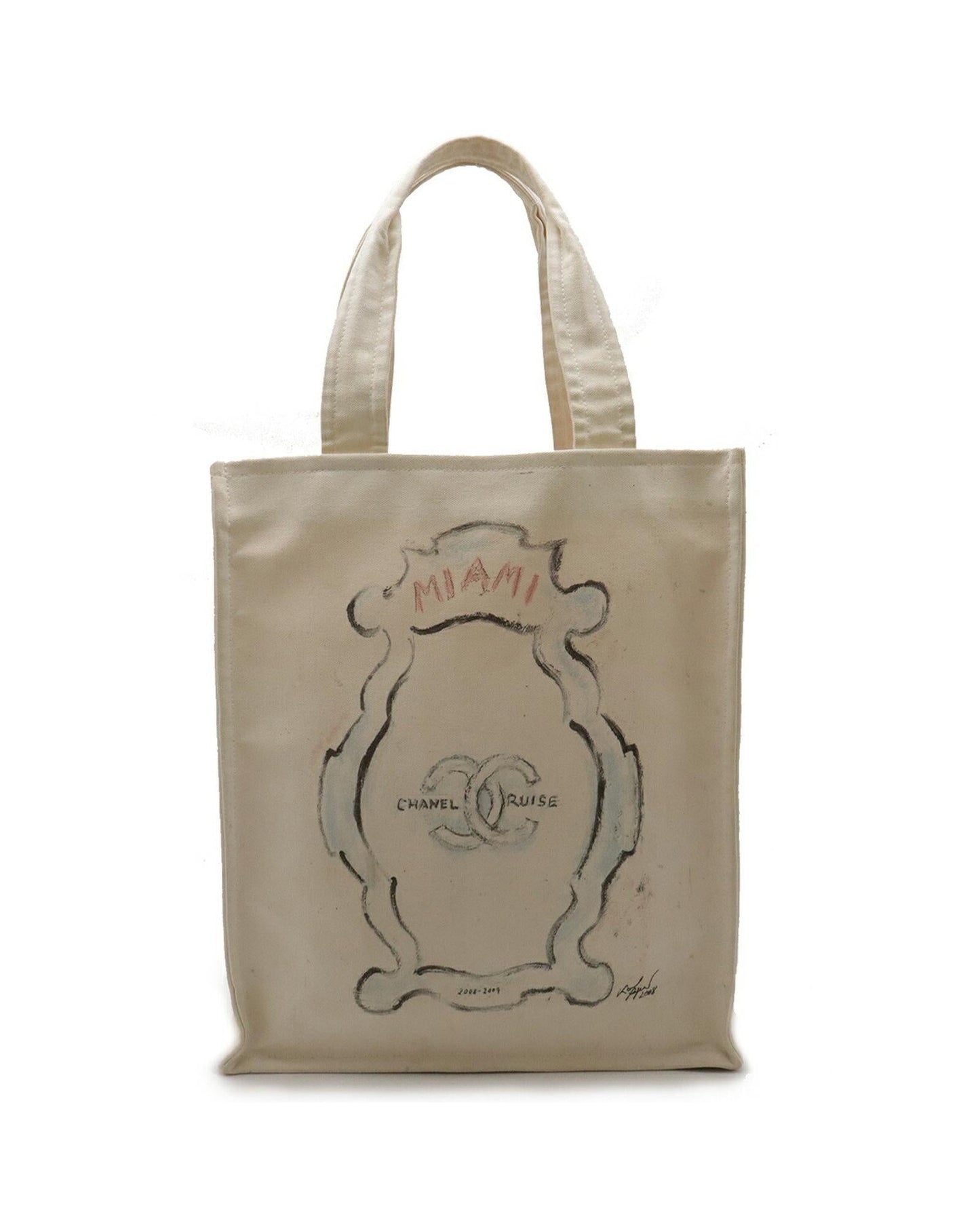 Chanel Canvas Tote Bag with Coco Mark Design