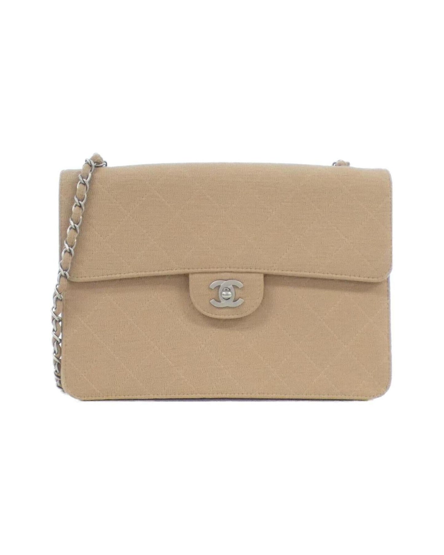 Chanel Canvas Single Flap Bag with Box and Dust Bag