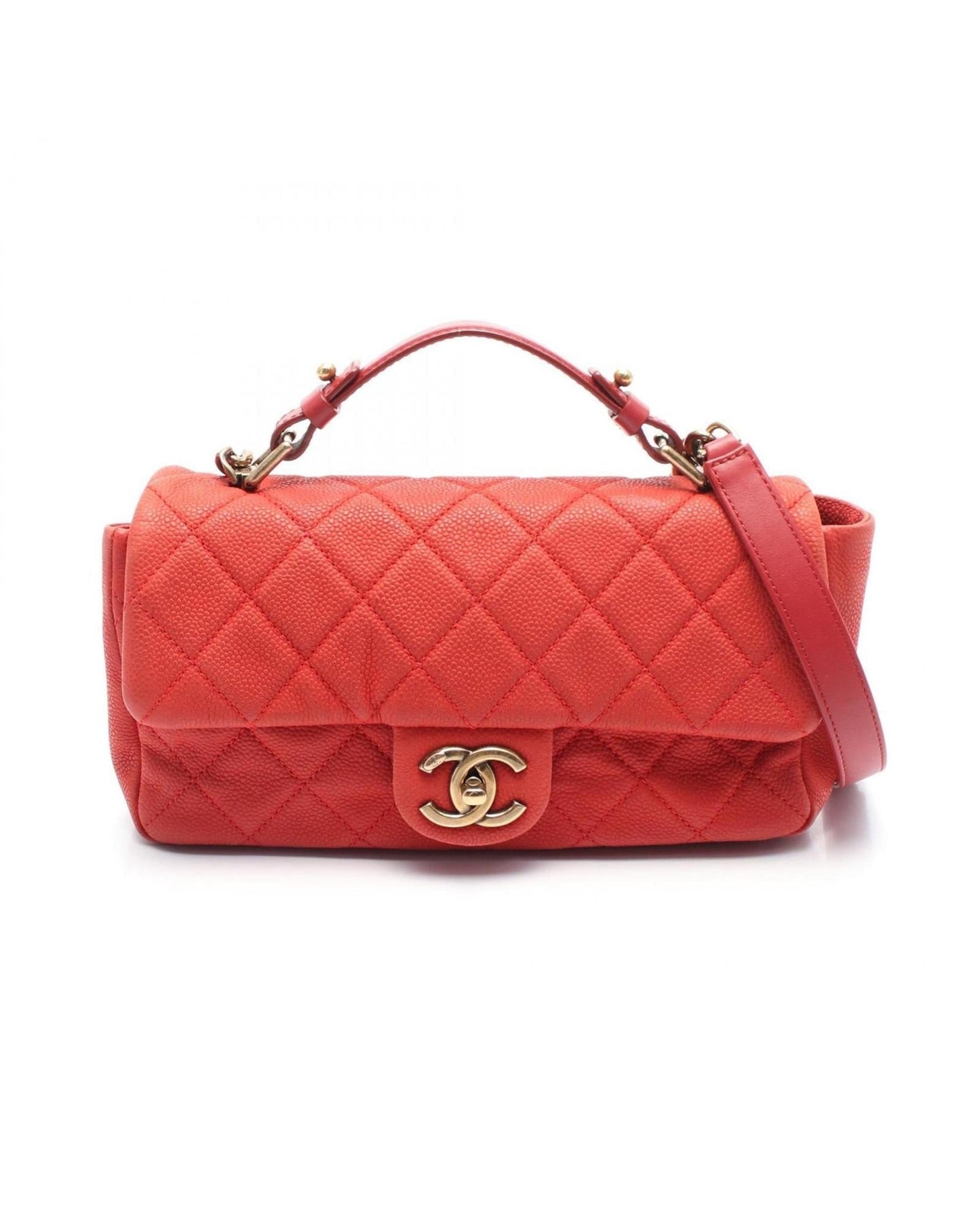 Chanel Chic Leather Handle Bag with Dust Bag and Metal Fittings