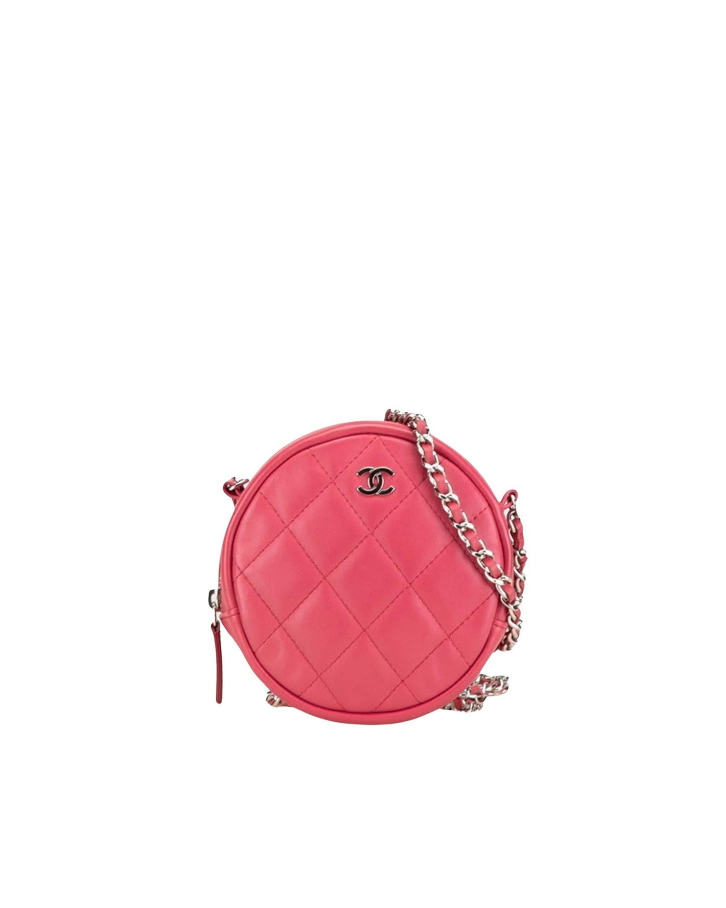 Chanel Round Mini Canvas Bag with  Card