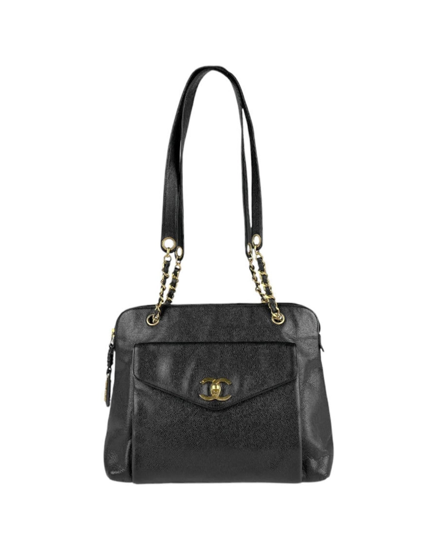 Chanel Elegant Leather Handbag with Subtle Scratch and Wear Detailing