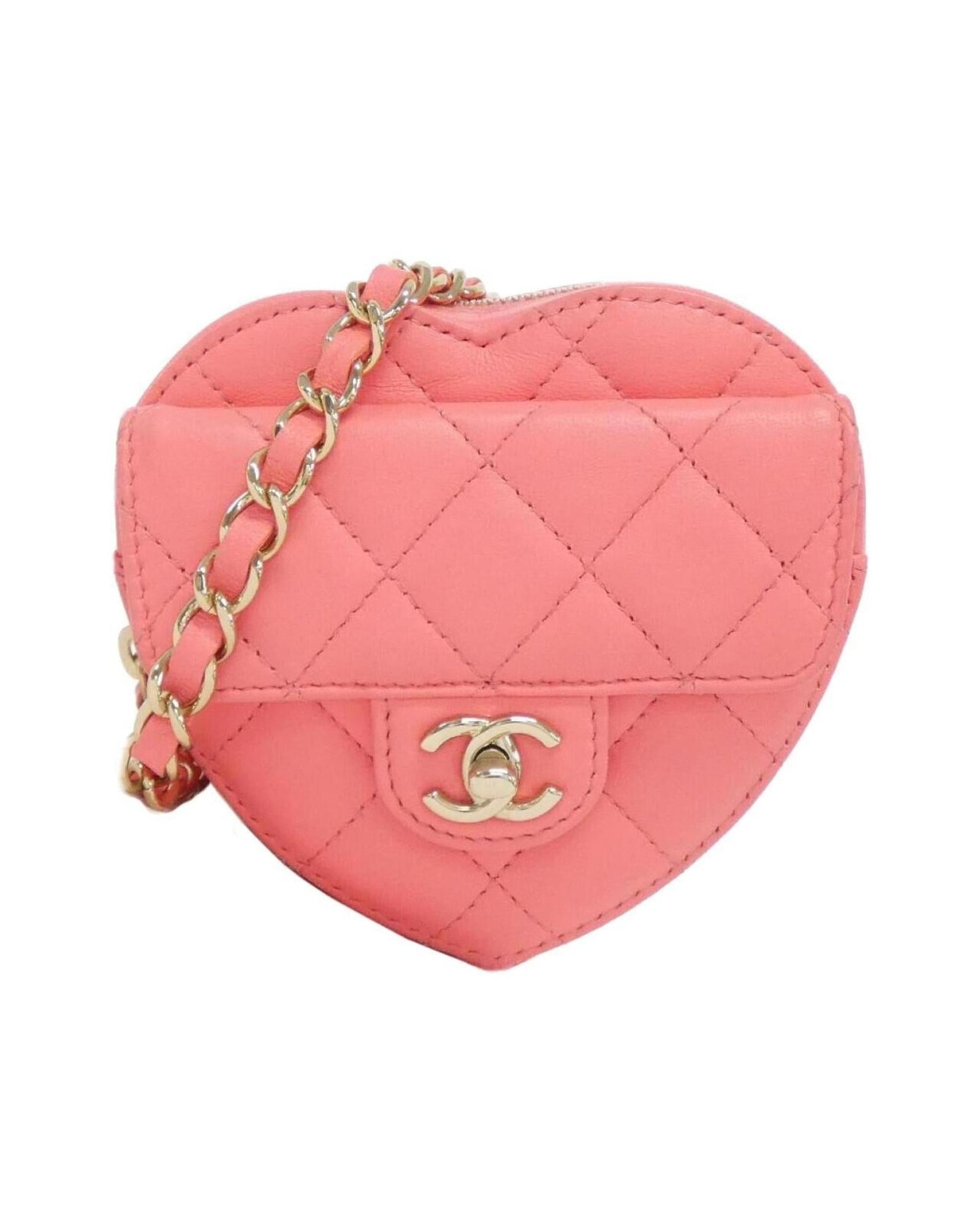 Chanel Leather Bag with  Card and Metal Fittings